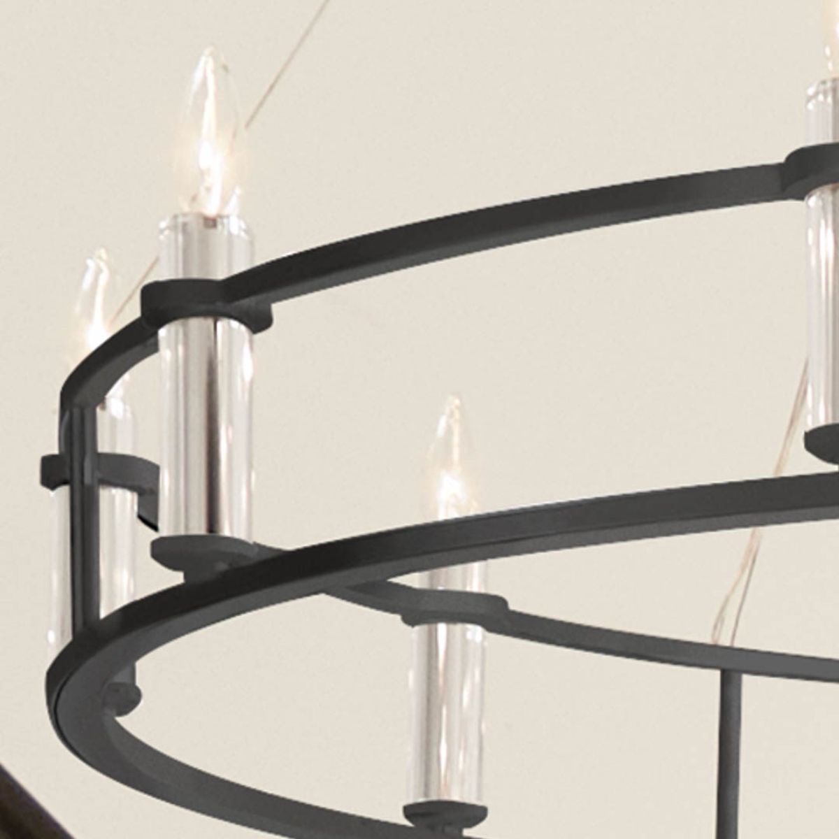 Rosalind 50 in. 10 Lights Chandelier Black finish - Bees Lighting