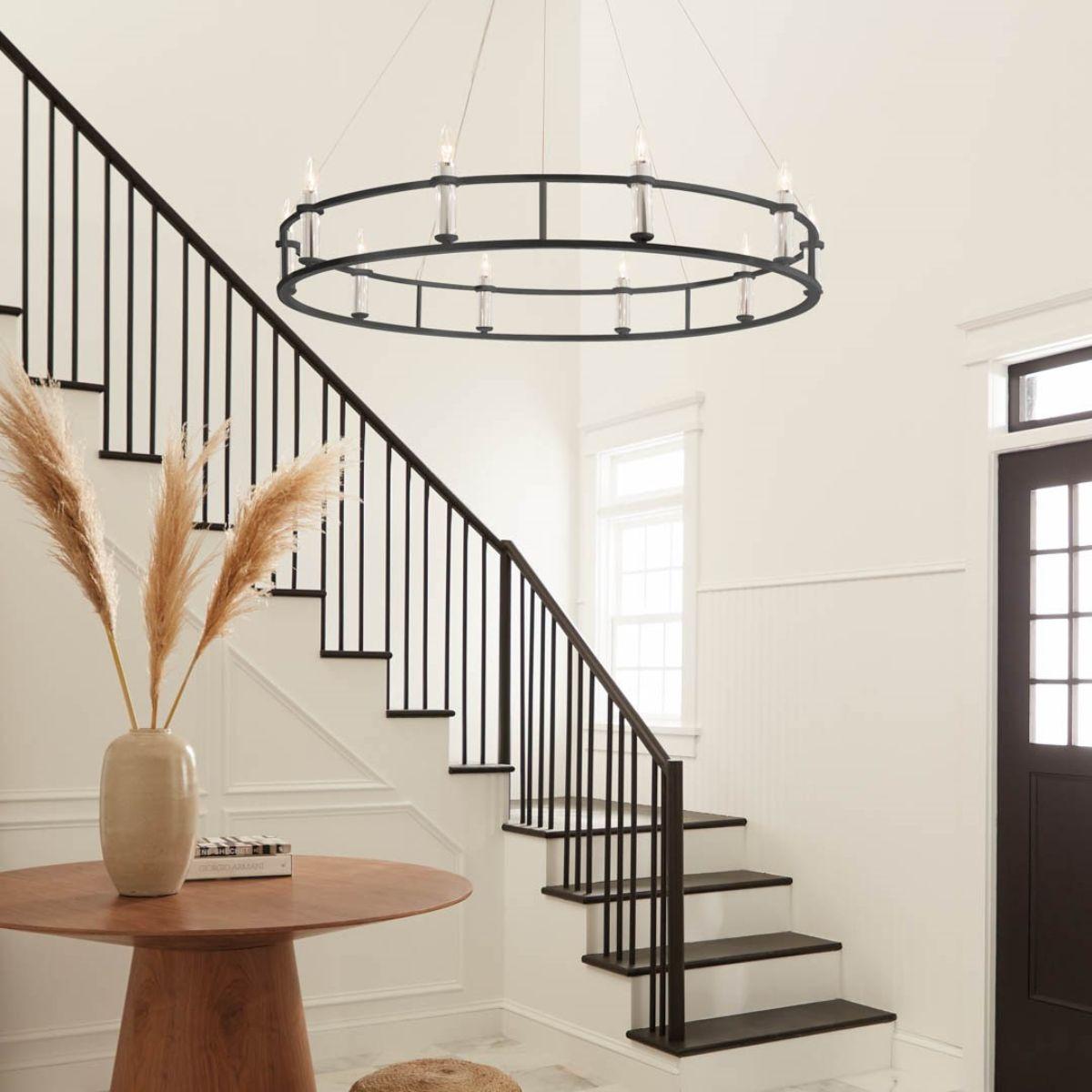 Rosalind 50 in. 10 Lights Chandelier Black finish - Bees Lighting