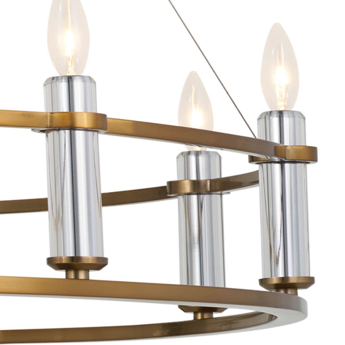 Rosalind 50 in. 10 Lights Chandelier Brushed Brass finish - Bees Lighting