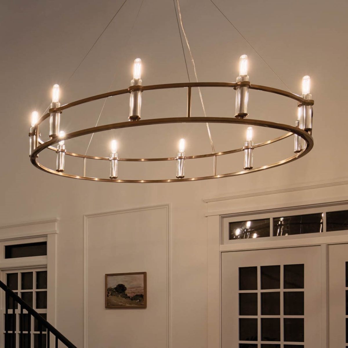 Rosalind 50 in. 10 Lights Chandelier Brushed Brass finish - Bees Lighting