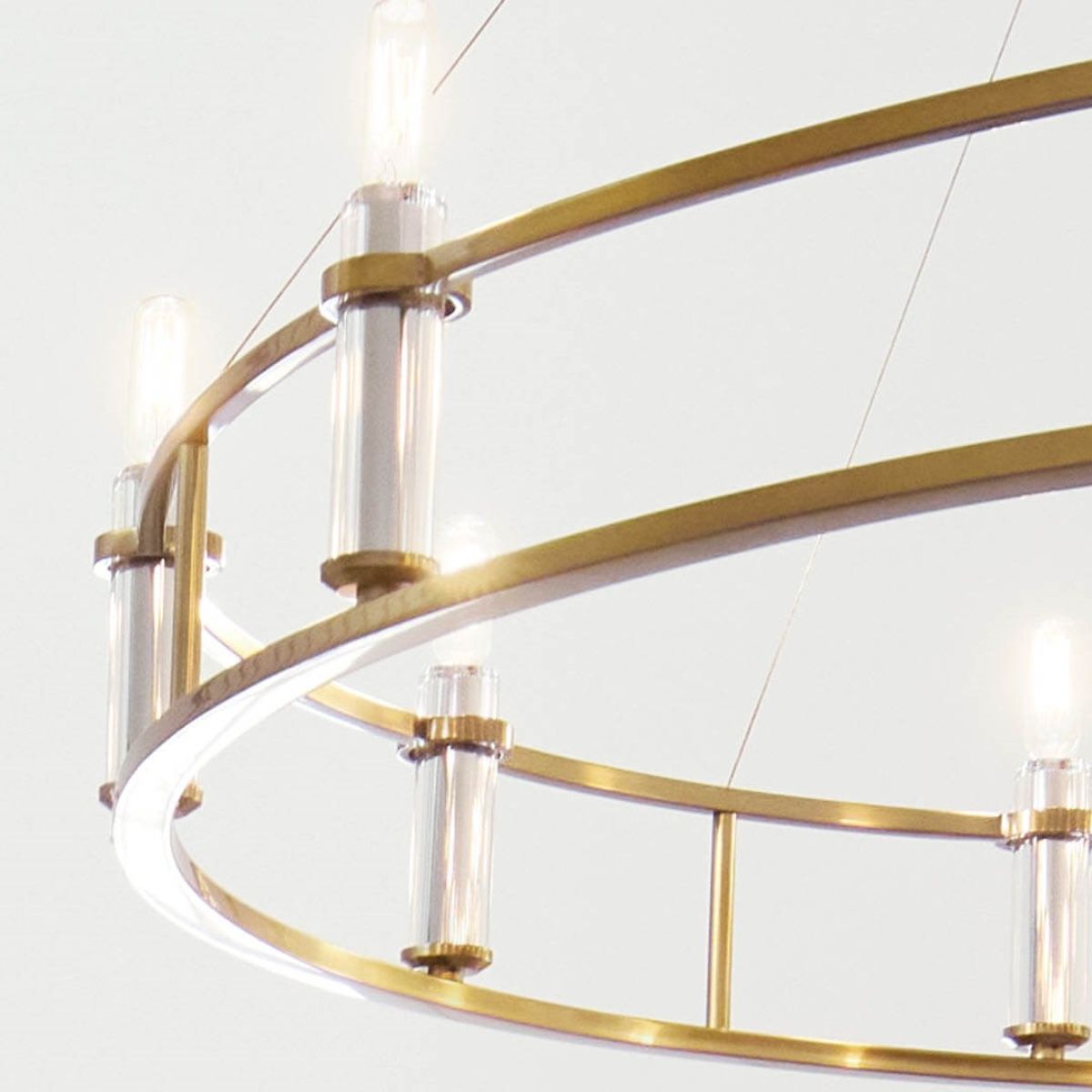 Rosalind 50 in. 10 Lights Chandelier Brushed Brass finish - Bees Lighting