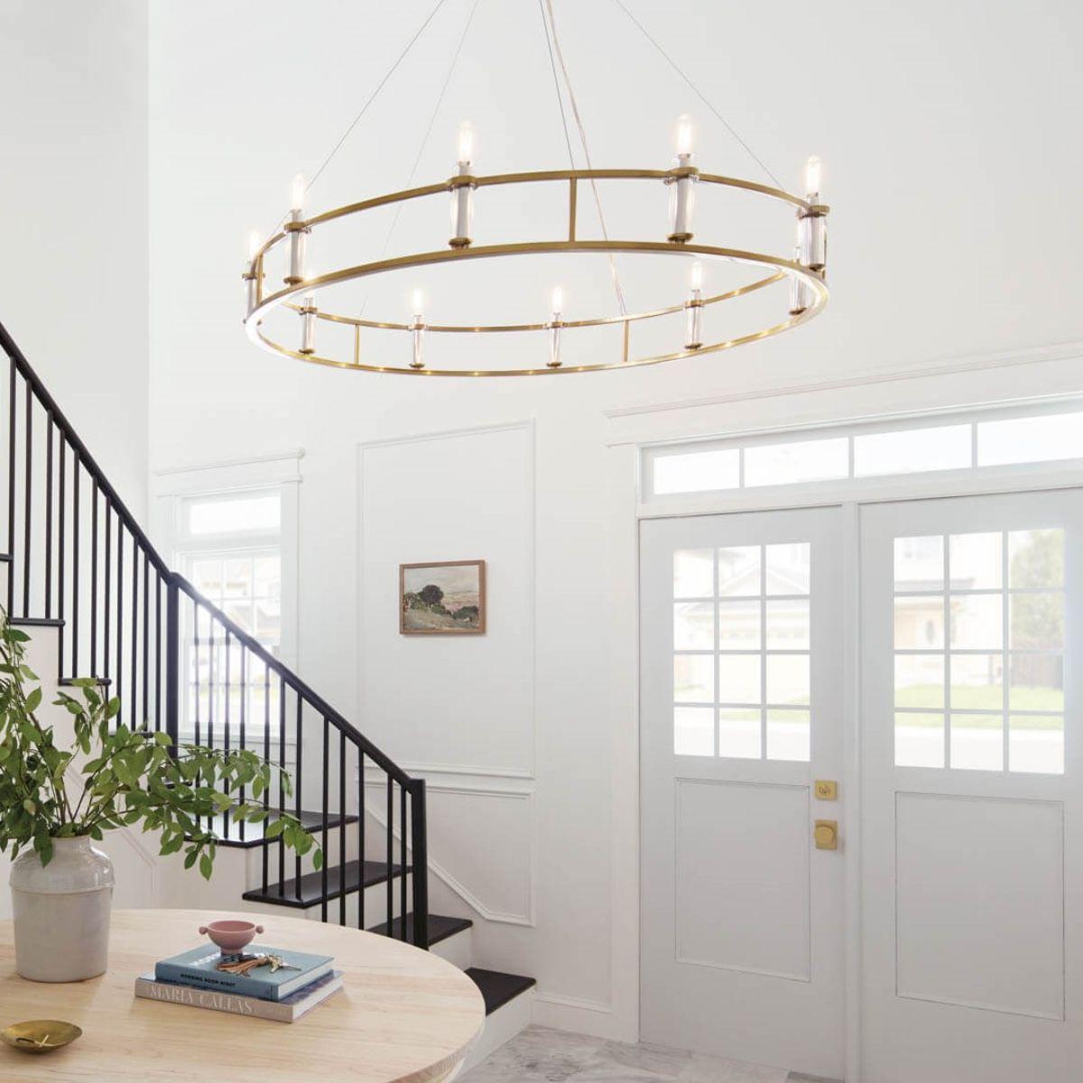 Rosalind 50 in. 10 Lights Chandelier Brushed Brass finish - Bees Lighting