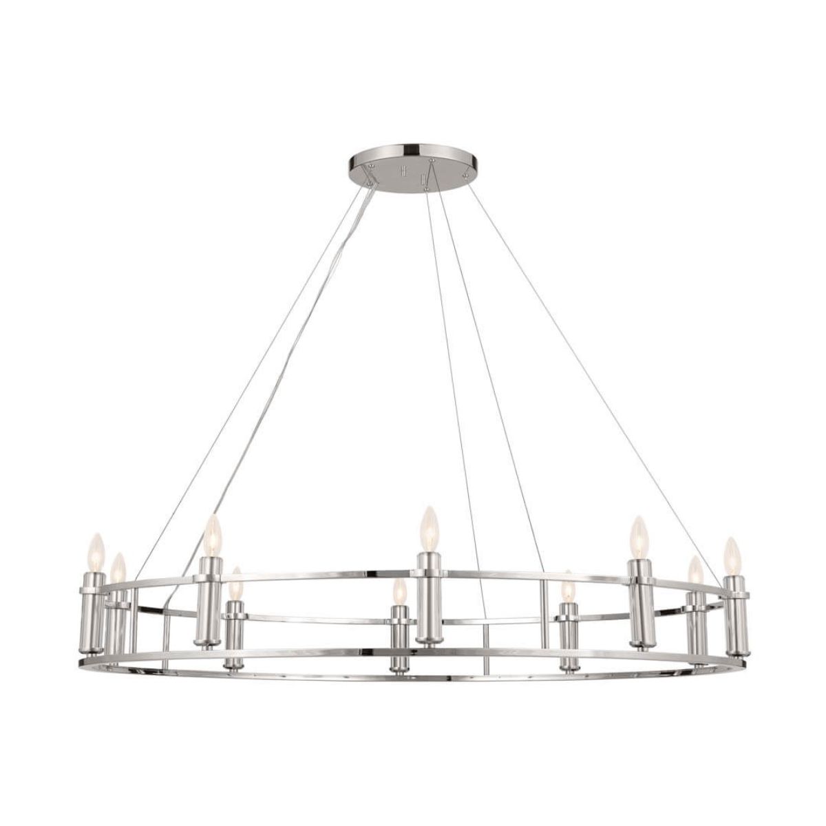 Rosalind 50 in. 10 Lights Chandelier Polished Nickel finish - Bees Lighting