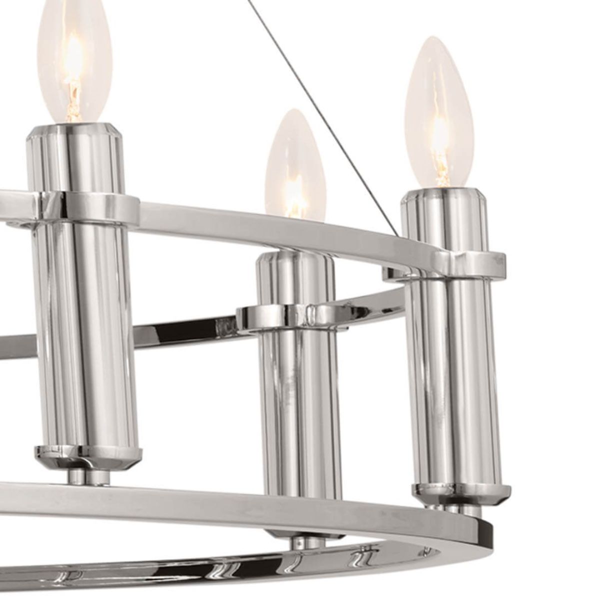 Rosalind 50 in. 10 Lights Chandelier Polished Nickel finish - Bees Lighting