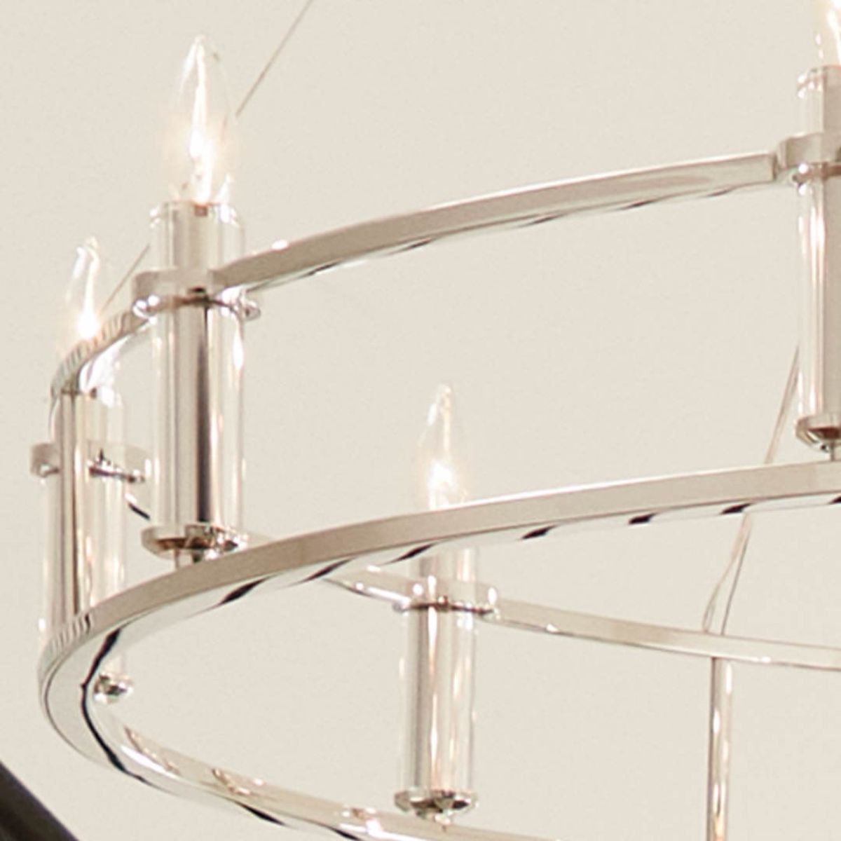 Rosalind 50 in. 10 Lights Chandelier Polished Nickel finish - Bees Lighting