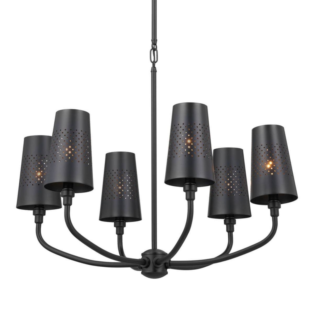 Adeena 27 in. 6 Lights Chandelier Black finish - Bees Lighting