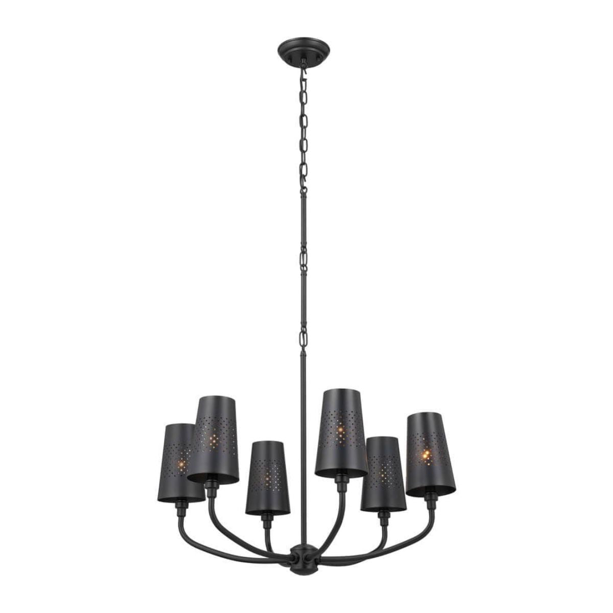 Adeena 27 in. 6 Lights Chandelier Black finish - Bees Lighting