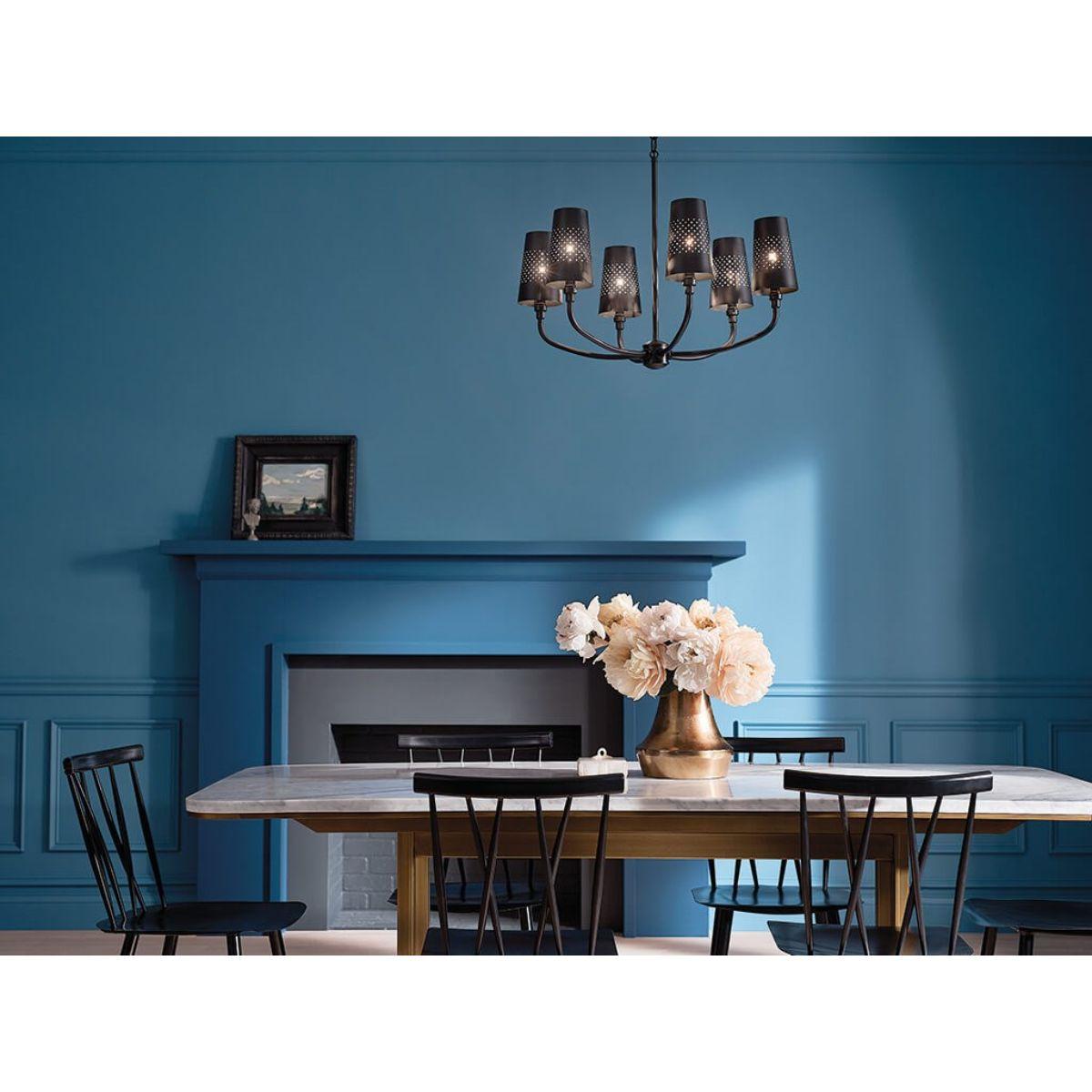 Adeena 27 in. 6 Lights Chandelier Black finish - Bees Lighting