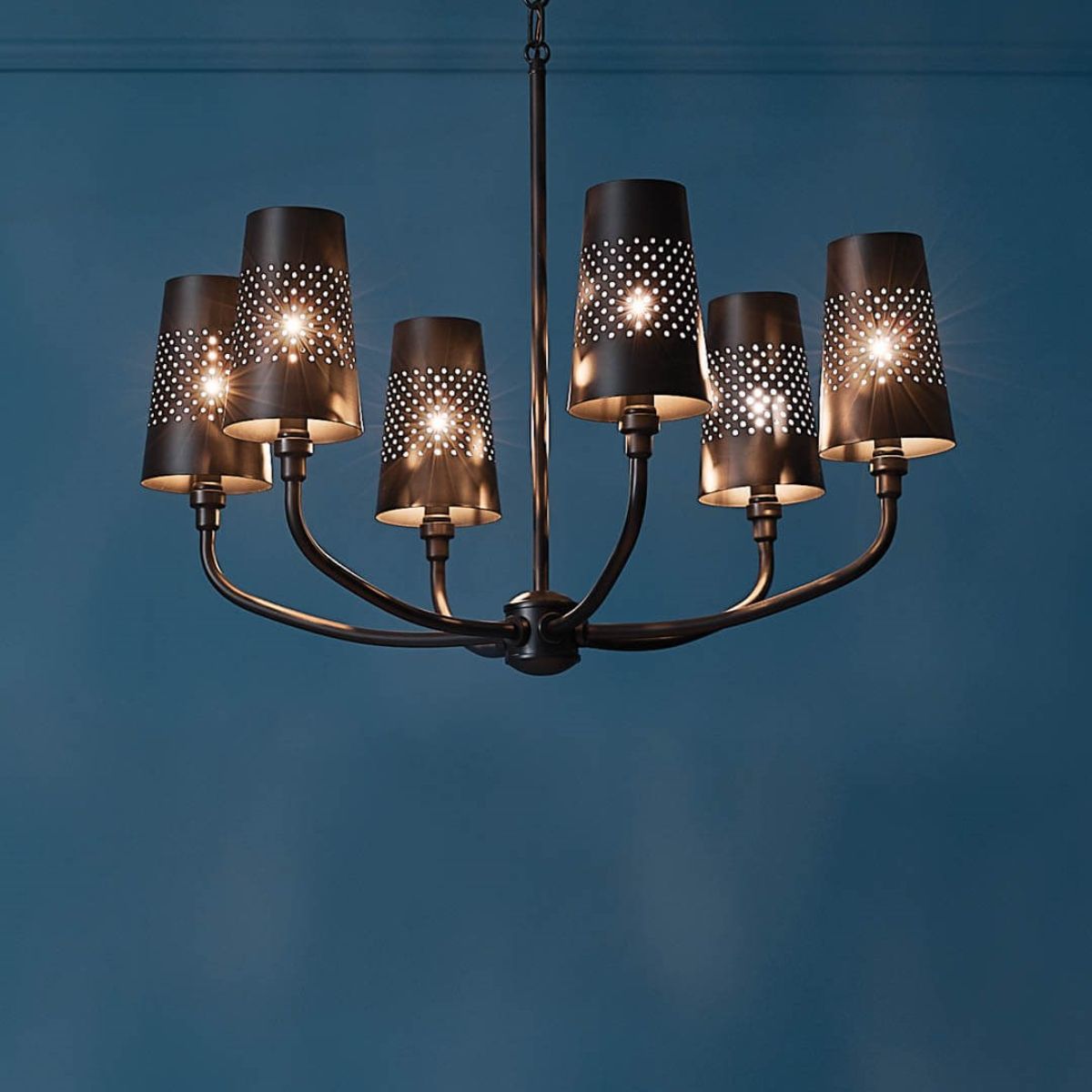 Adeena 27 in. 6 Lights Chandelier Black finish - Bees Lighting