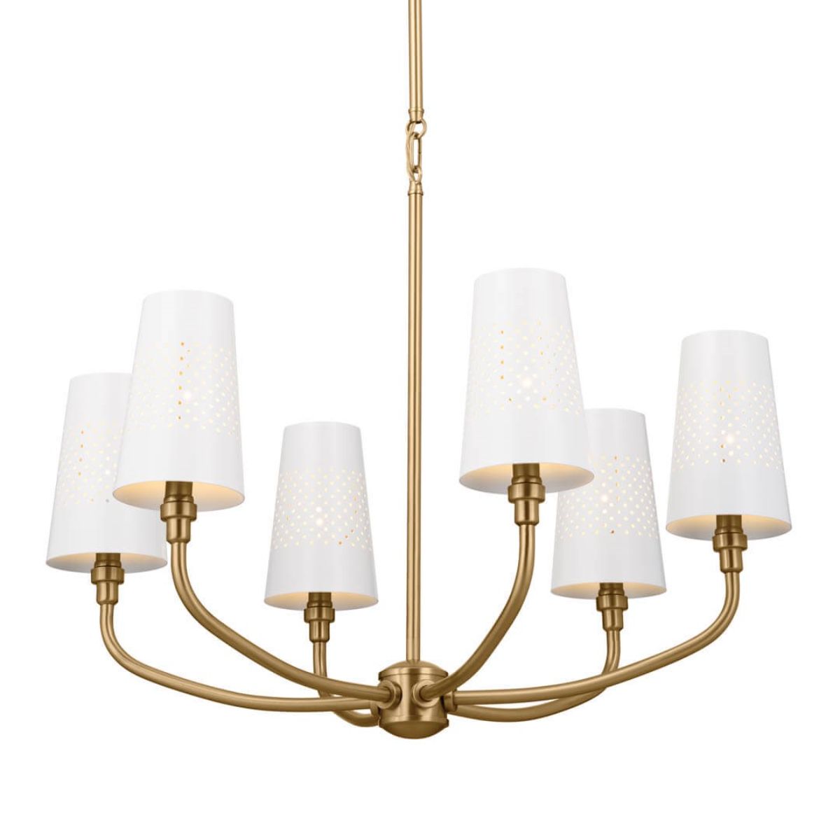 Adeena 27 in. 6 Lights Chandelier Brushed Brass finish - Bees Lighting