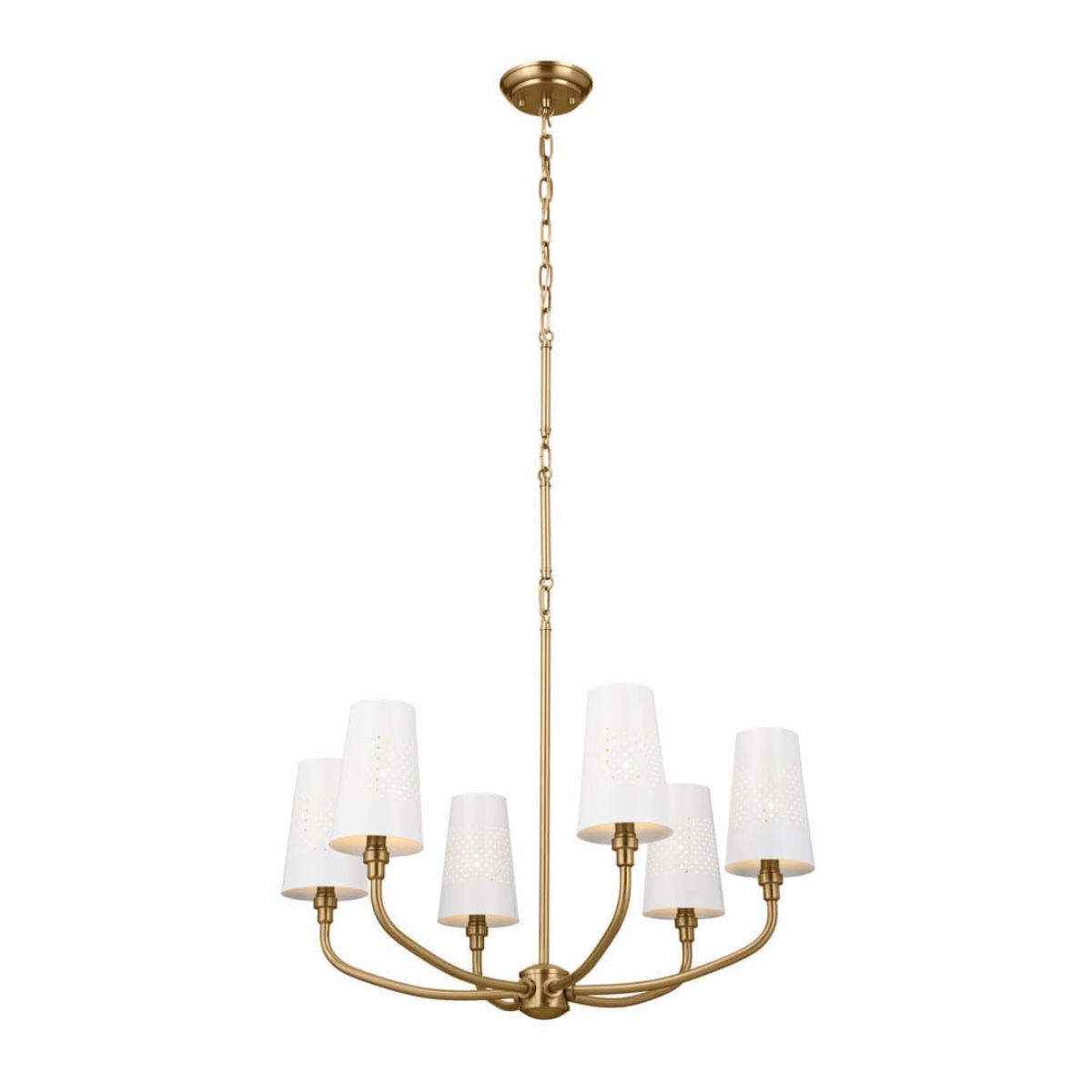 Adeena 27 in. 6 Lights Chandelier Brushed Brass finish - Bees Lighting