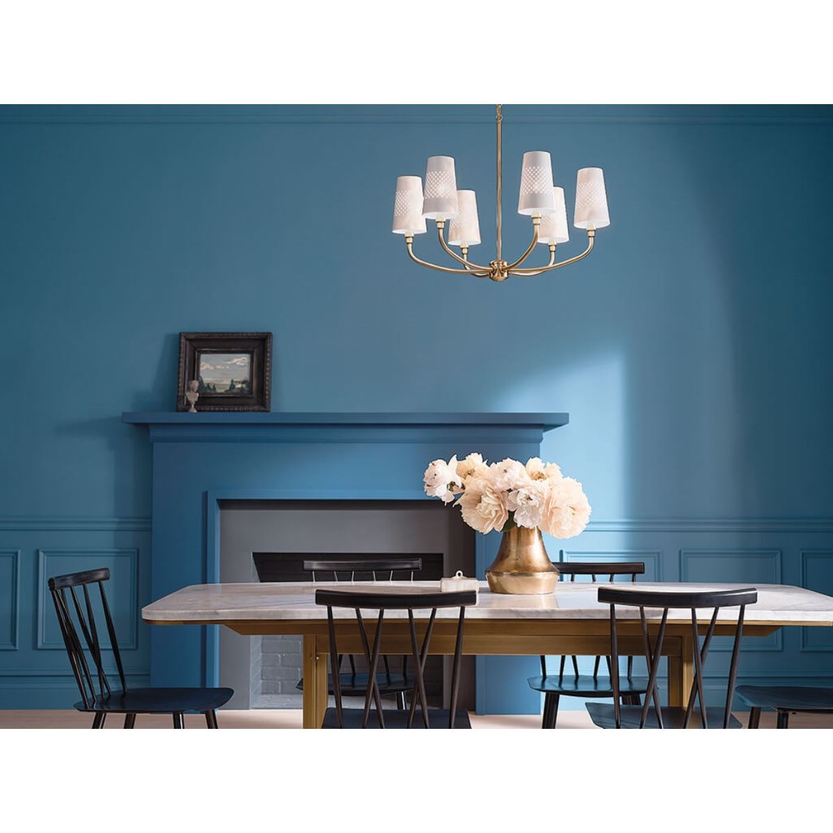 Adeena 27 in. 6 Lights Chandelier Brushed Brass finish - Bees Lighting
