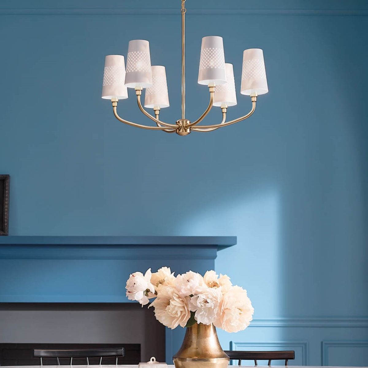 Adeena 27 in. 6 Lights Chandelier Brushed Brass finish - Bees Lighting