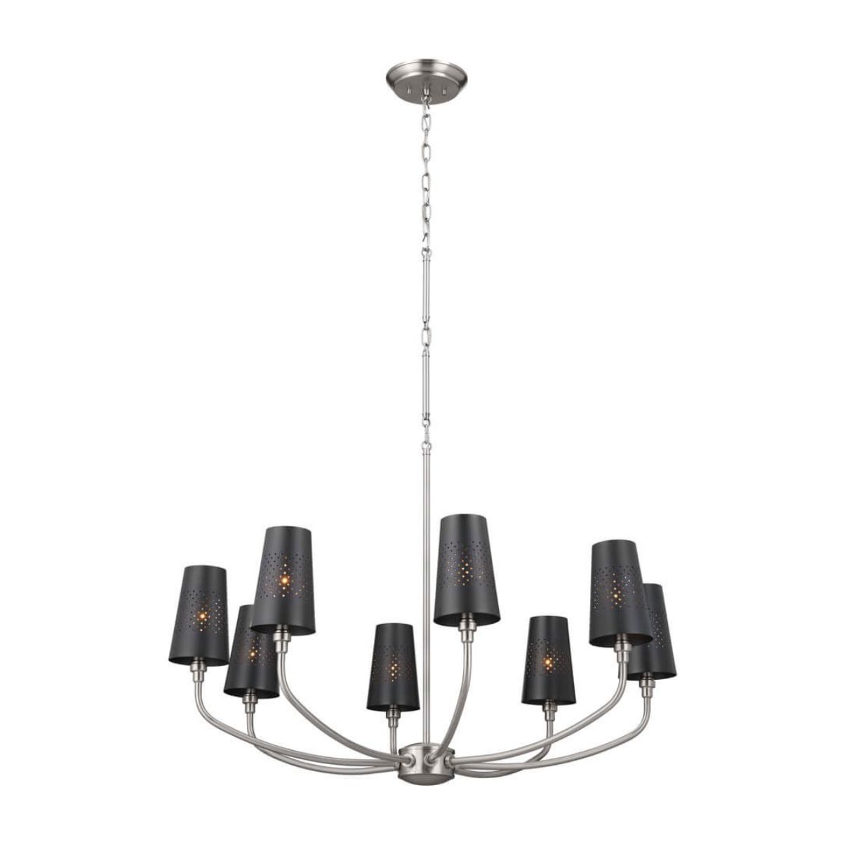 Adeena 37 in. 8 Lights Chandelier Pewter finish - Bees Lighting
