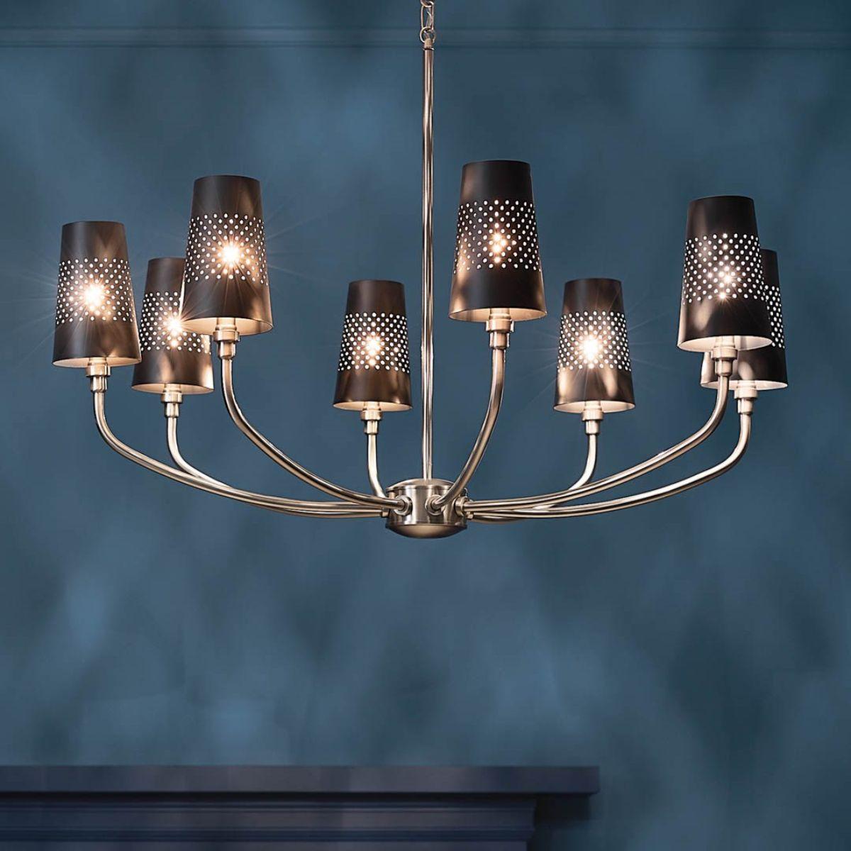 Adeena 37 in. 8 Lights Chandelier Pewter finish - Bees Lighting