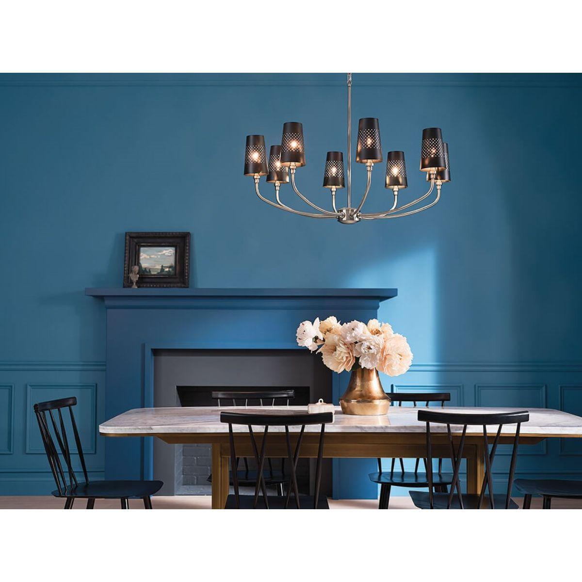 Adeena 37 in. 8 Lights Chandelier Pewter finish - Bees Lighting