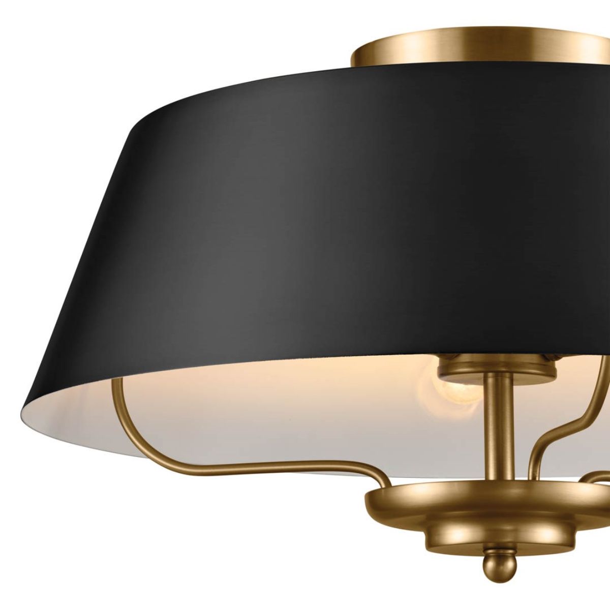 Luella 16 in. 3 Lights Convertible Pendant/Semi Flush Mount Light Black finish - Bees Lighting