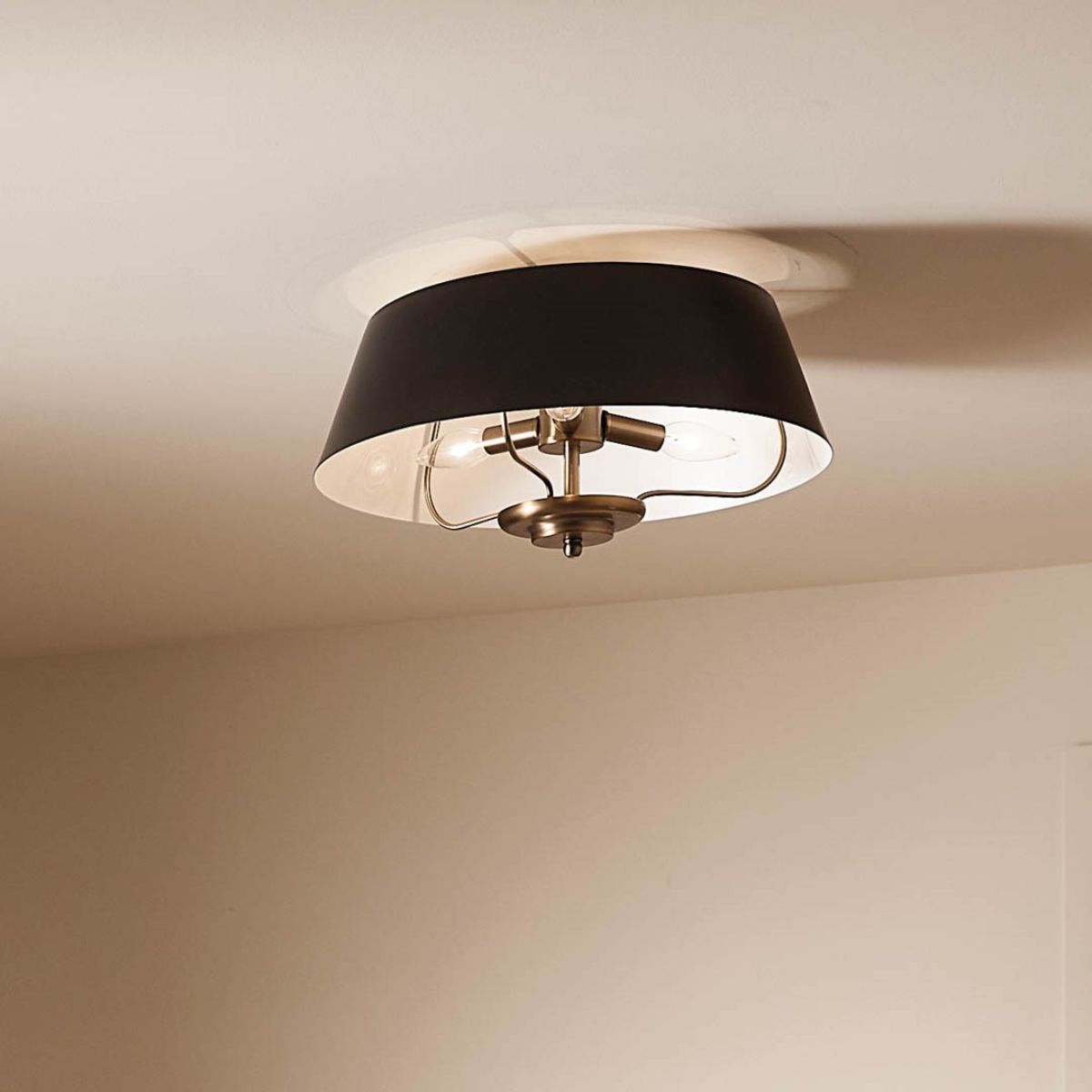 Luella 16 in. 3 Lights Convertible Pendant/Semi Flush Mount Light Black finish - Bees Lighting