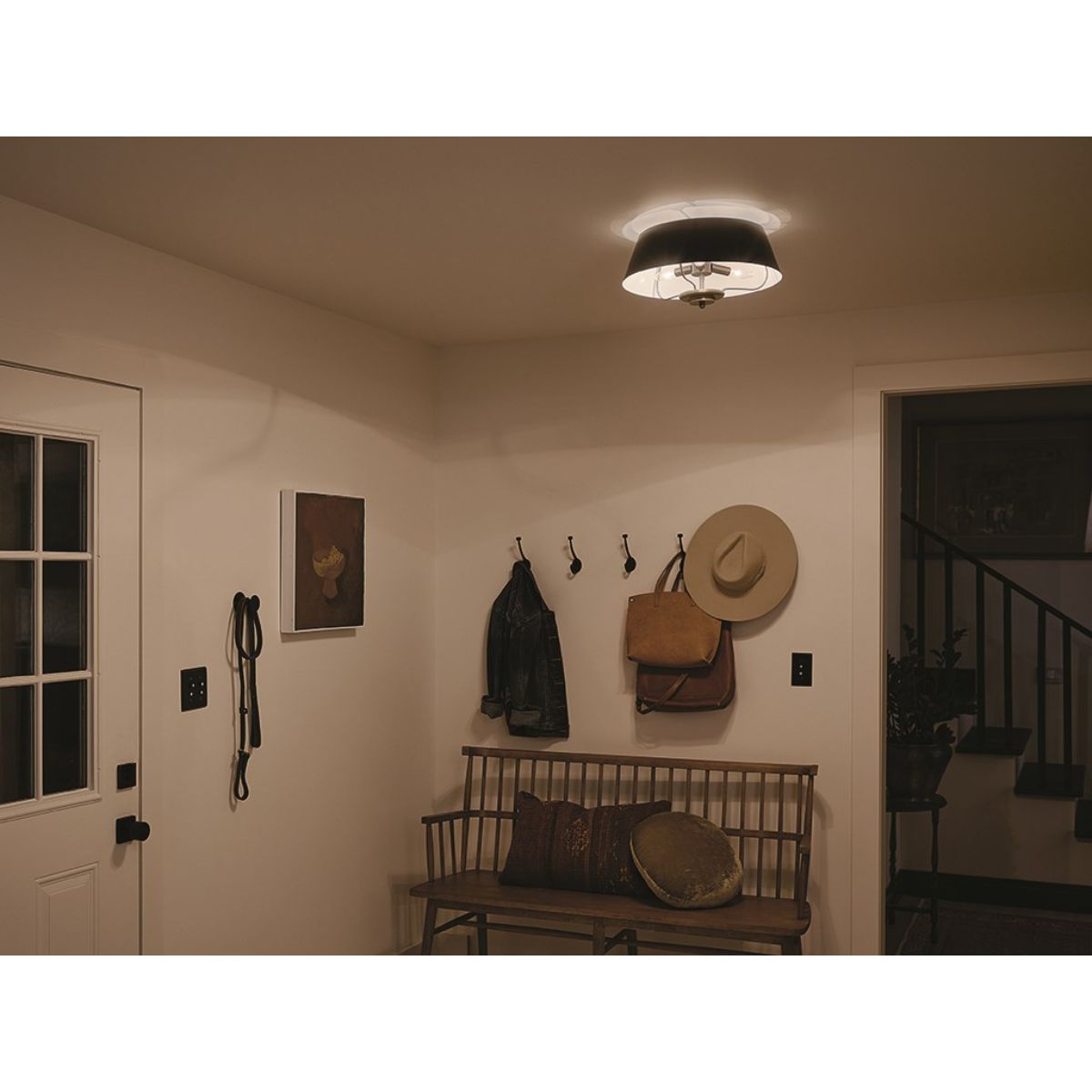 Luella 16 in. 3 Lights Convertible Pendant/Semi Flush Mount Light Black finish - Bees Lighting