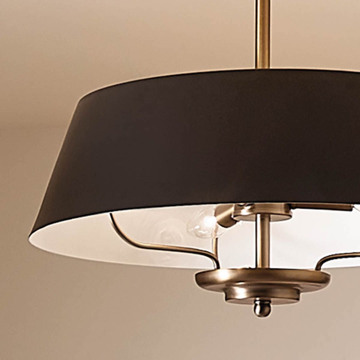 Luella 16 in. 3 Lights Convertible Pendant/Semi Flush Mount Light Black finish - Bees Lighting