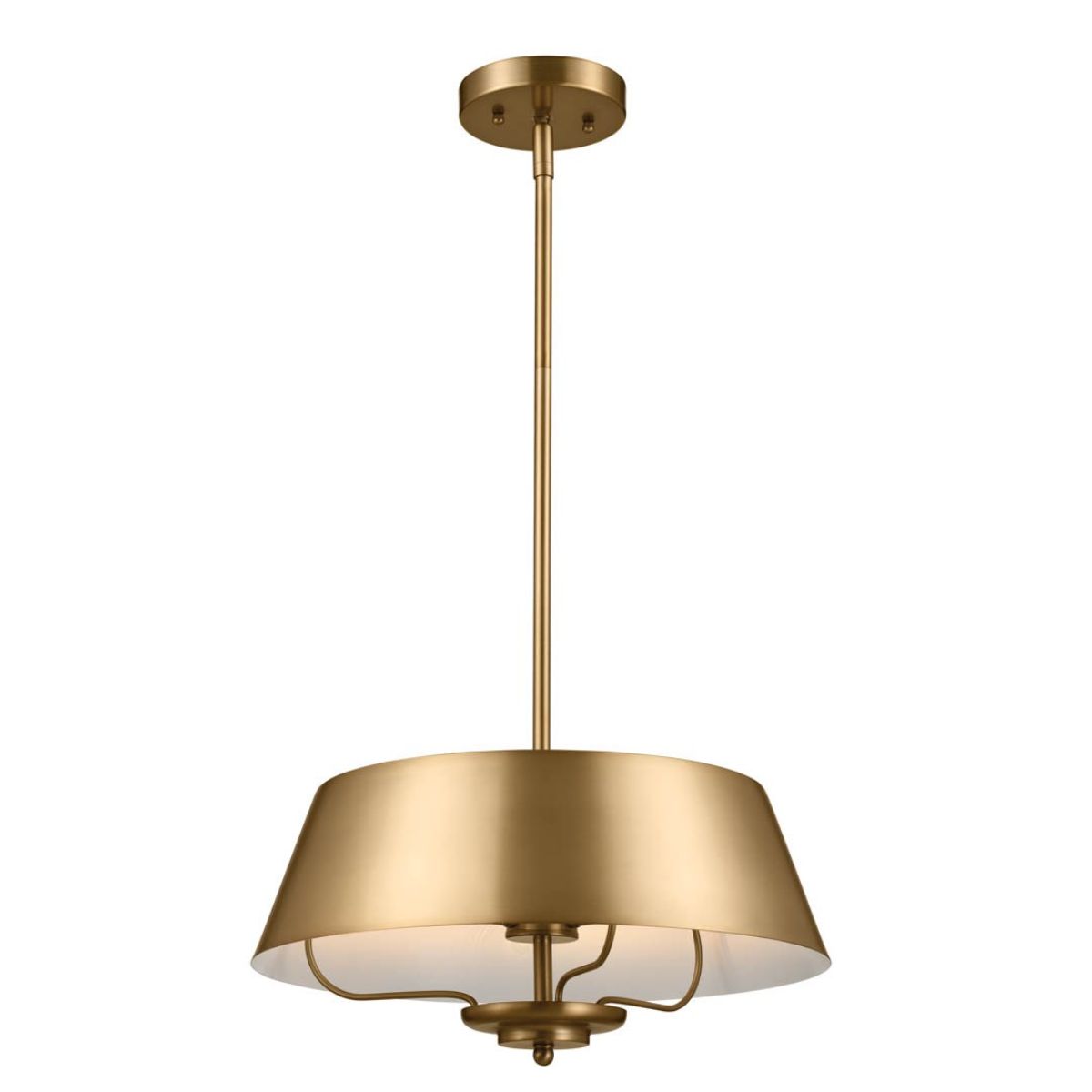 Luella 16 in. 3 Lights Convertible Pendant/Semi Flush Mount Light Brushed Brass finish - Bees Lighting