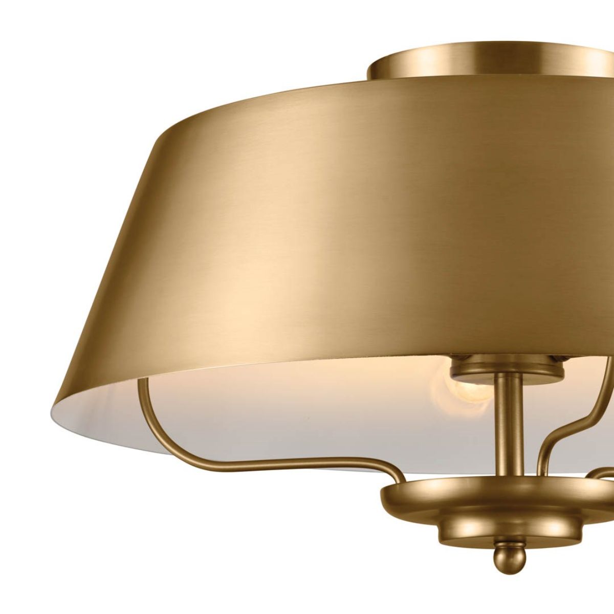 Luella 16 in. 3 Lights Convertible Pendant/Semi Flush Mount Light Brushed Brass finish - Bees Lighting