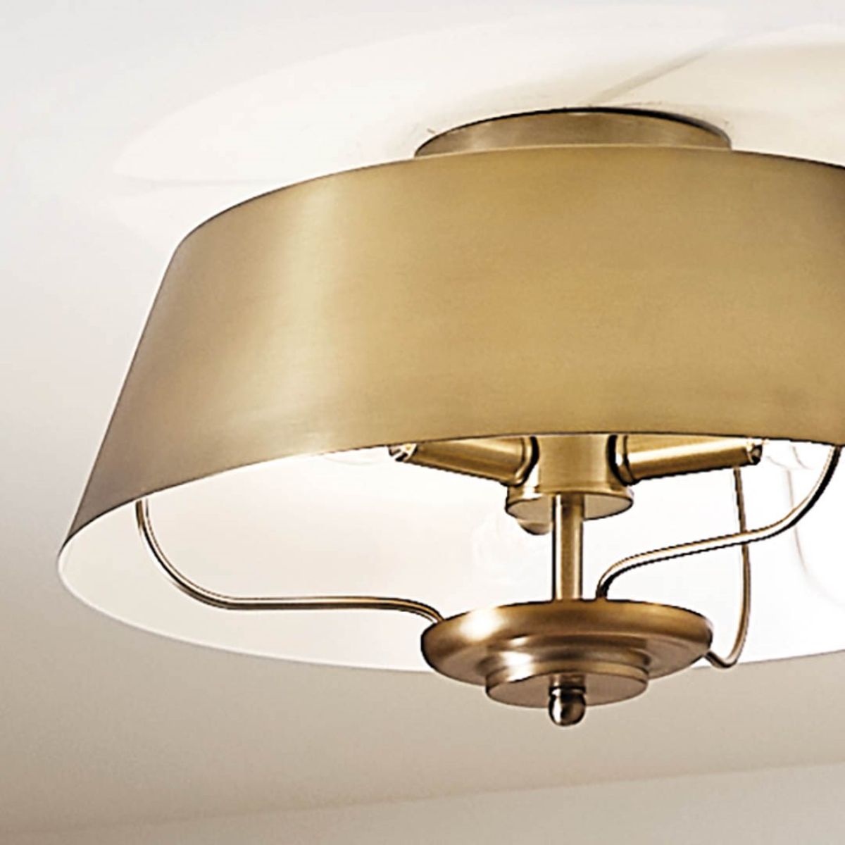 Luella 16 in. 3 Lights Convertible Pendant/Semi Flush Mount Light Brushed Brass finish - Bees Lighting