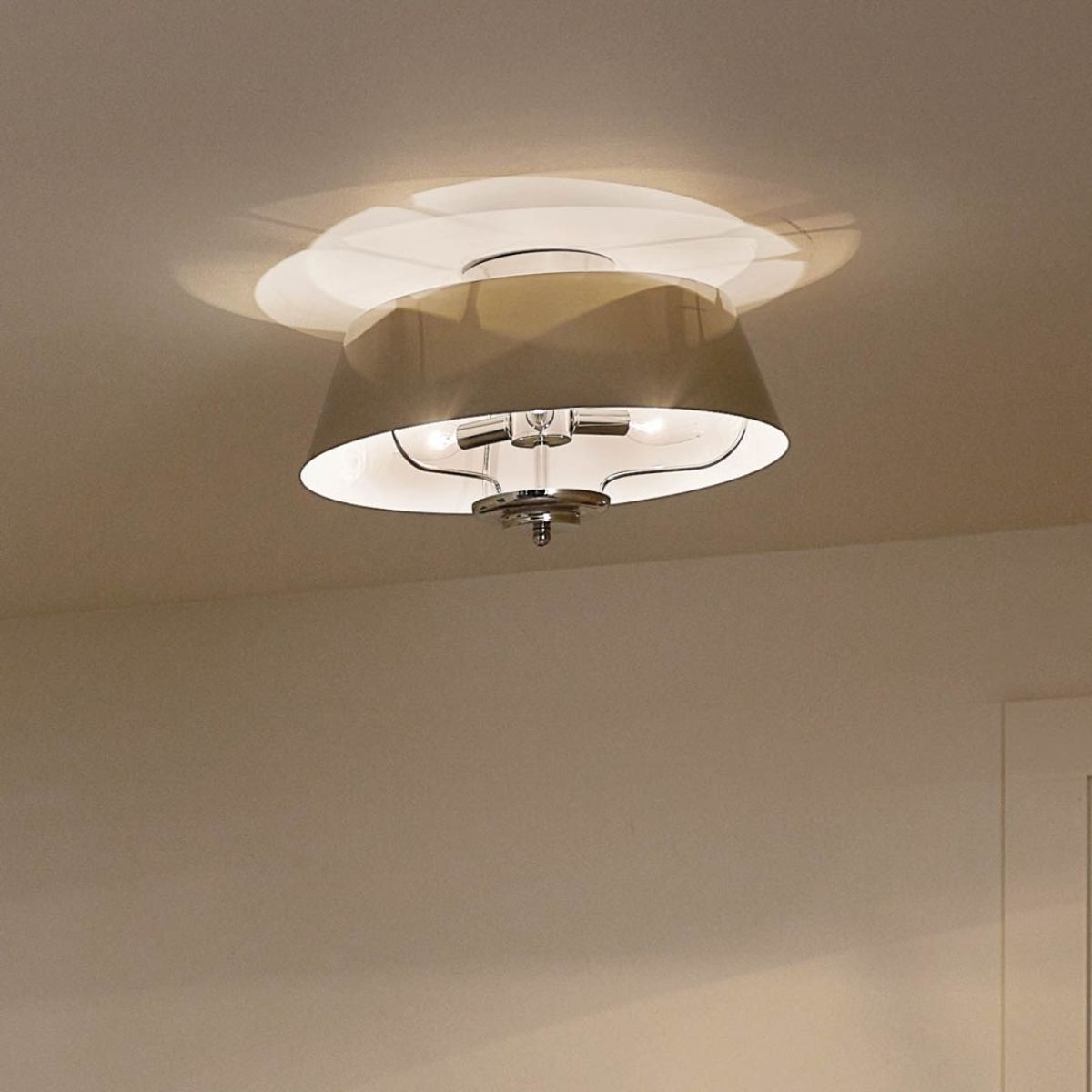 Luella 16 in. 3 Lights Convertible Pendant/Semi Flush Mount Light Polished Nickel finish - Bees Lighting