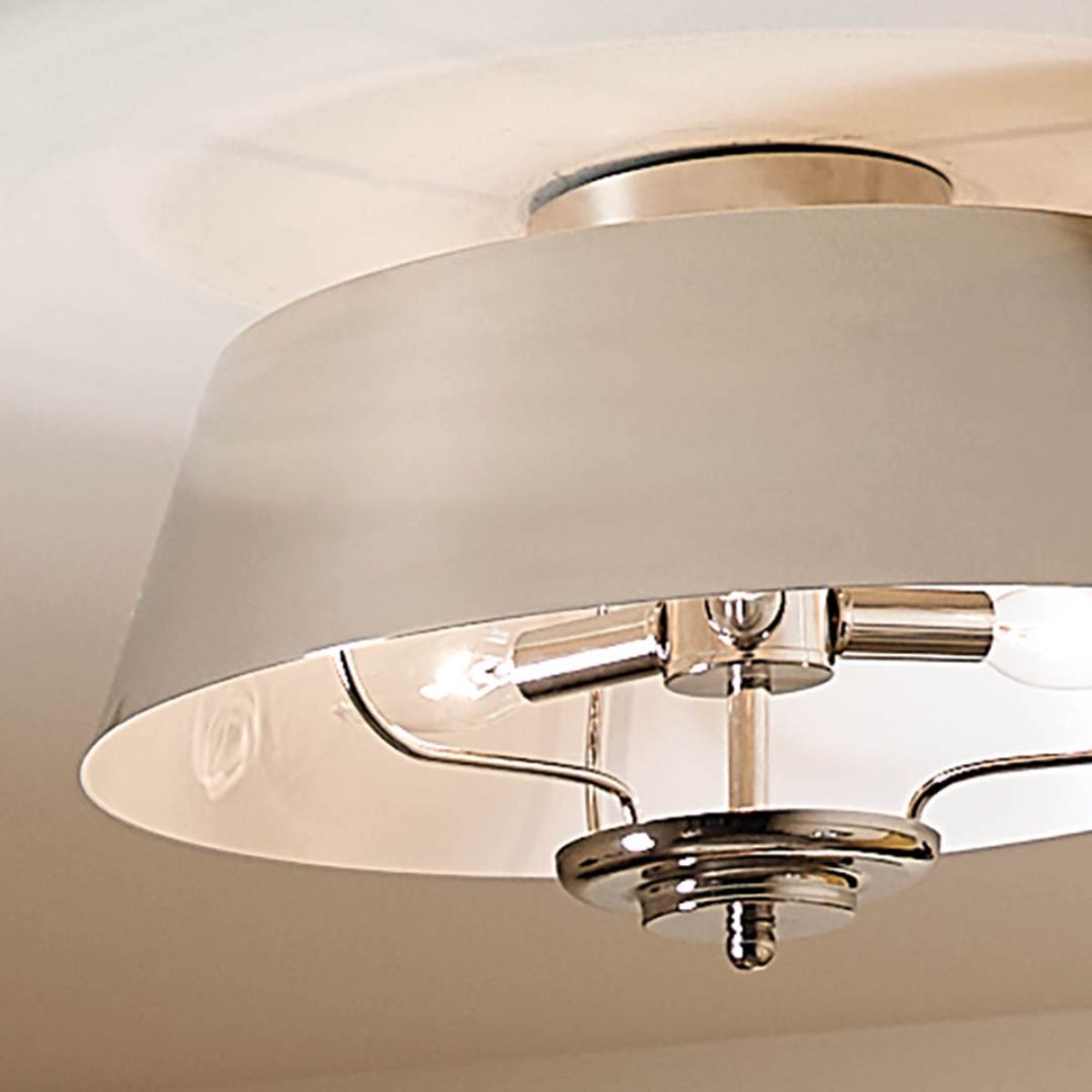 Luella 16 in. 3 Lights Convertible Pendant/Semi Flush Mount Light Polished Nickel finish - Bees Lighting