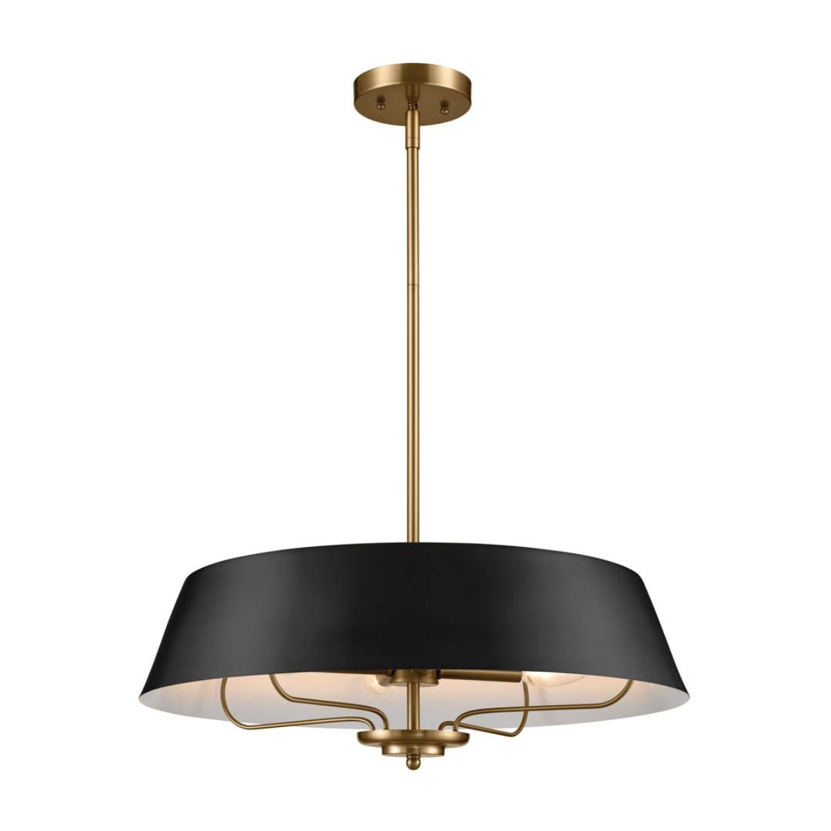 Luella 22 in. 4 Lights Convertible Pendant/Semi Flush Mount Light Black finish - Bees Lighting