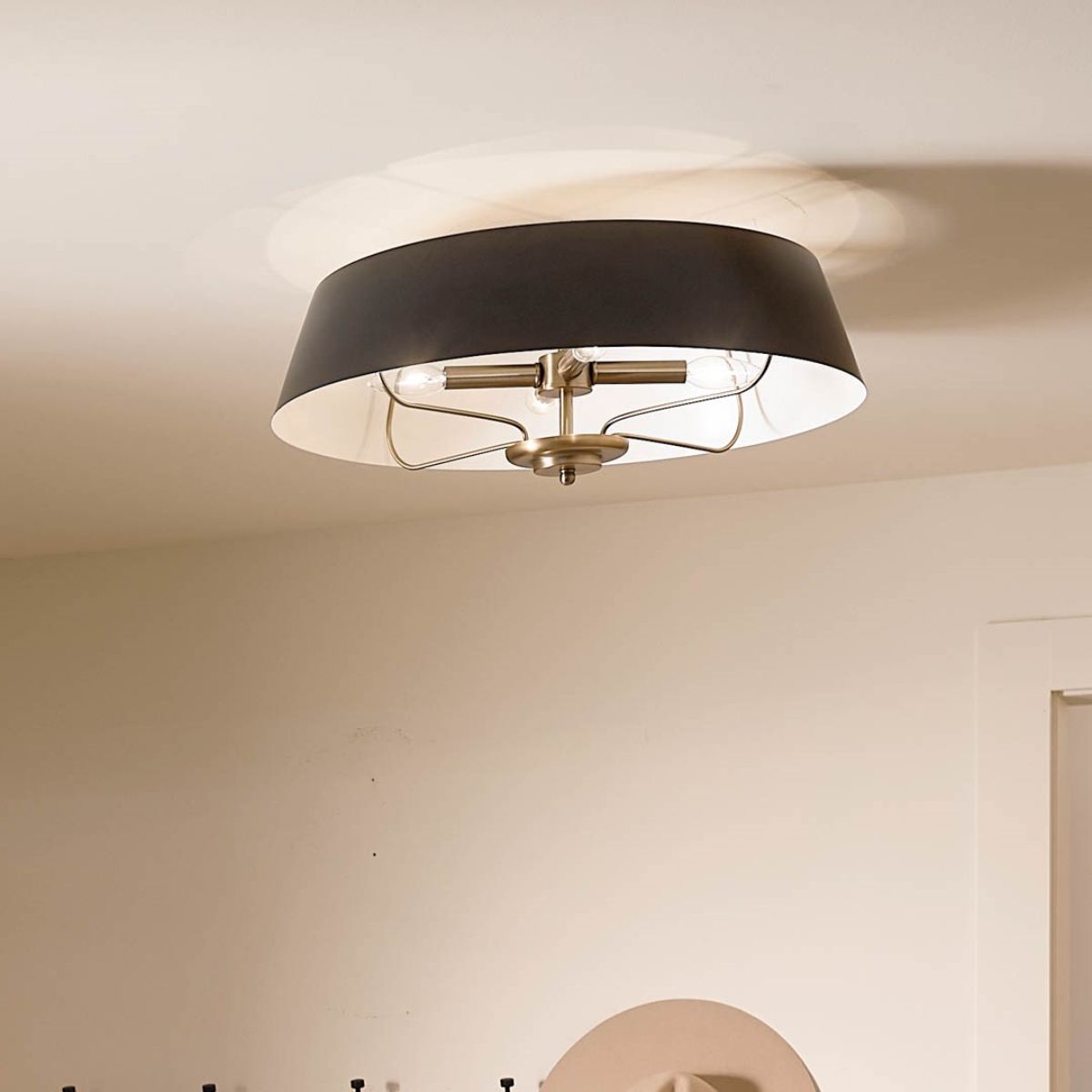 Luella 22 in. 4 Lights Convertible Pendant/Semi Flush Mount Light Black finish - Bees Lighting