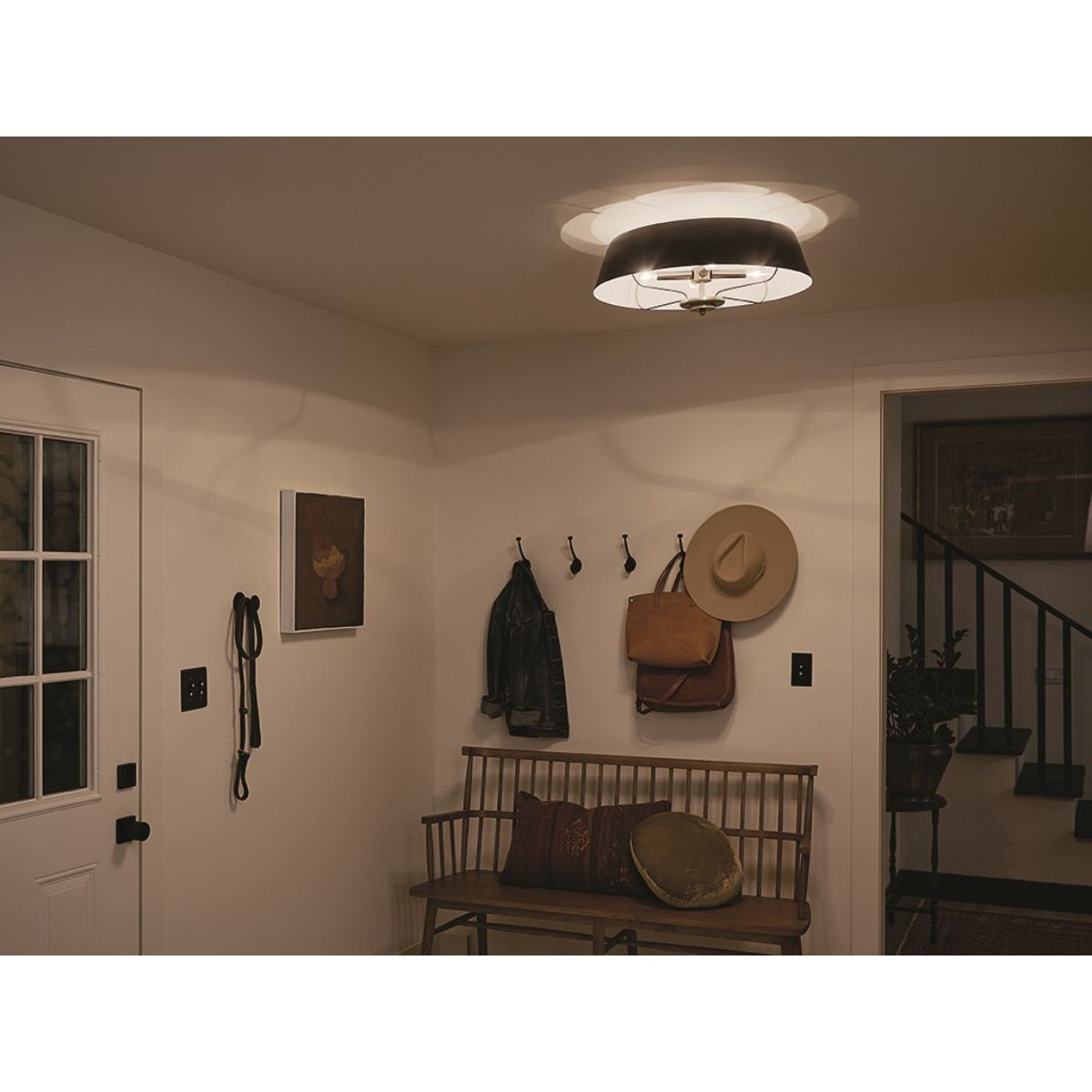 Luella 22 in. 4 Lights Convertible Pendant/Semi Flush Mount Light Black finish - Bees Lighting