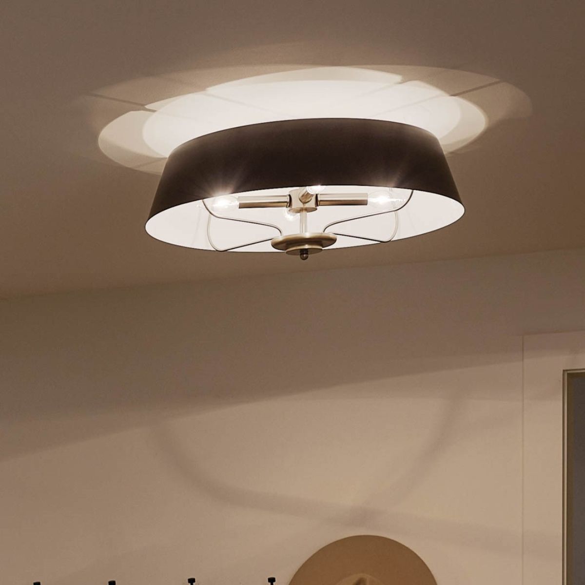 Luella 22 in. 4 Lights Convertible Pendant/Semi Flush Mount Light Black finish - Bees Lighting