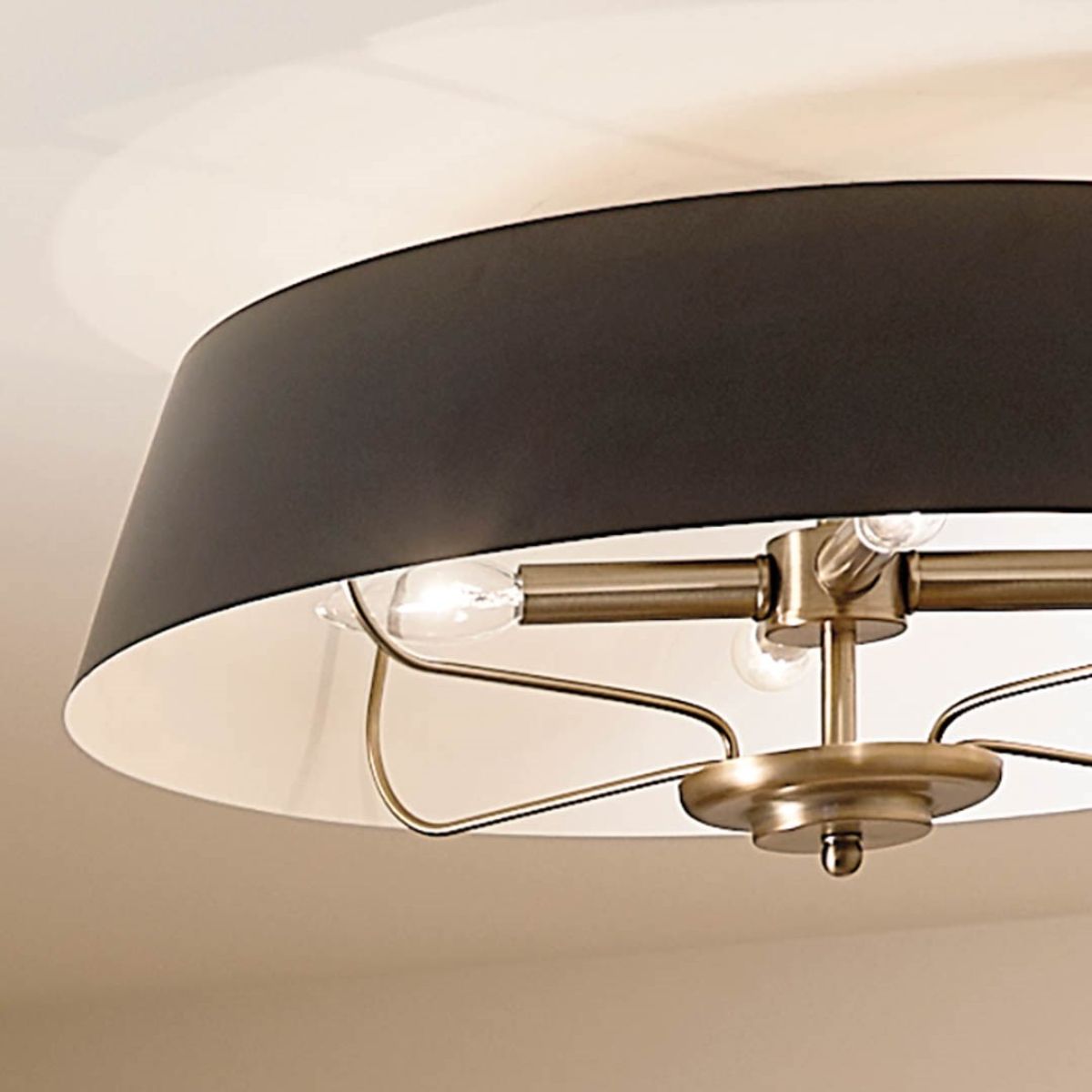 Luella 22 in. 4 Lights Convertible Pendant/Semi Flush Mount Light Black finish - Bees Lighting