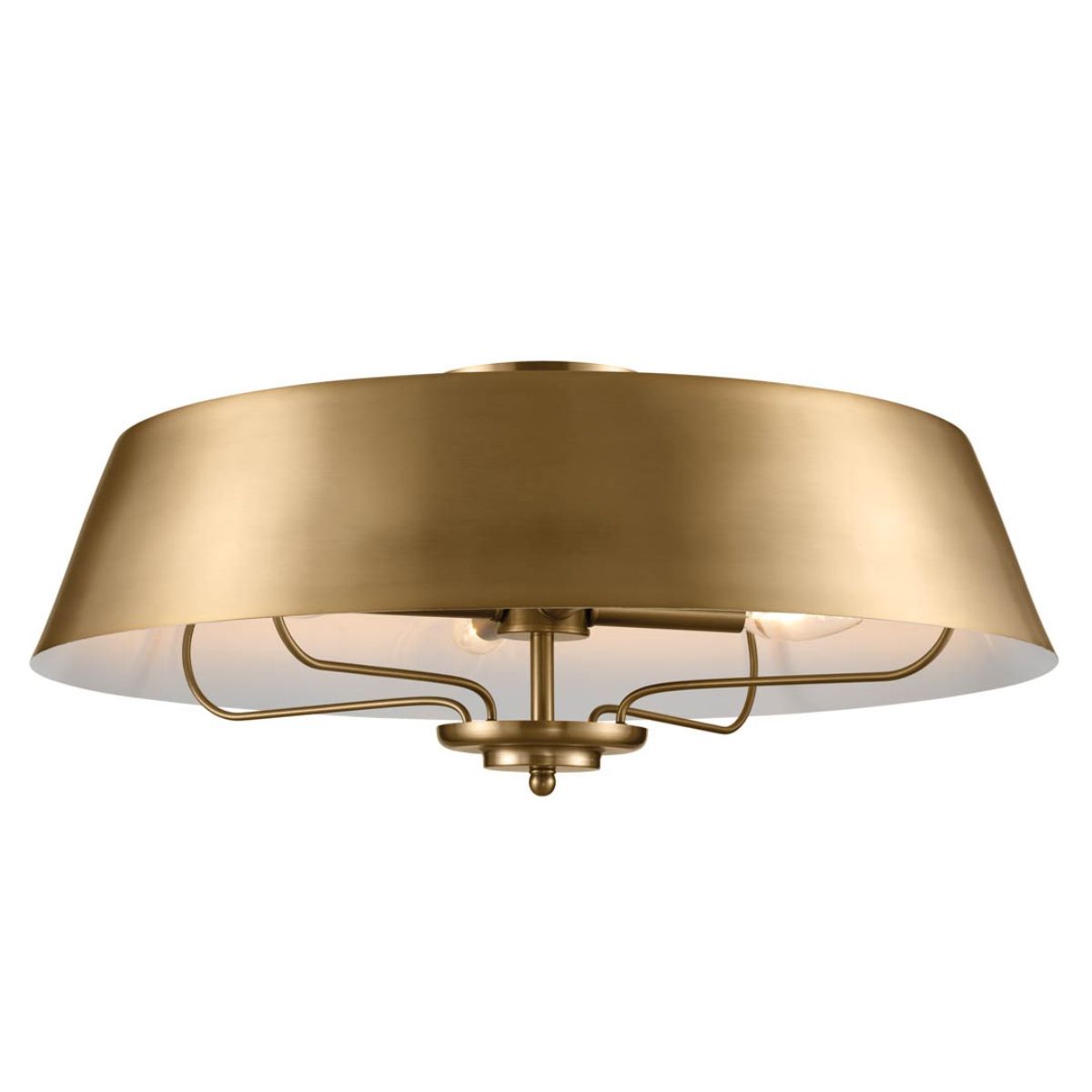 Luella 22 in. 4 Lights Convertible Pendant/Semi Flush Mount Light Brushed Brass finish - Bees Lighting