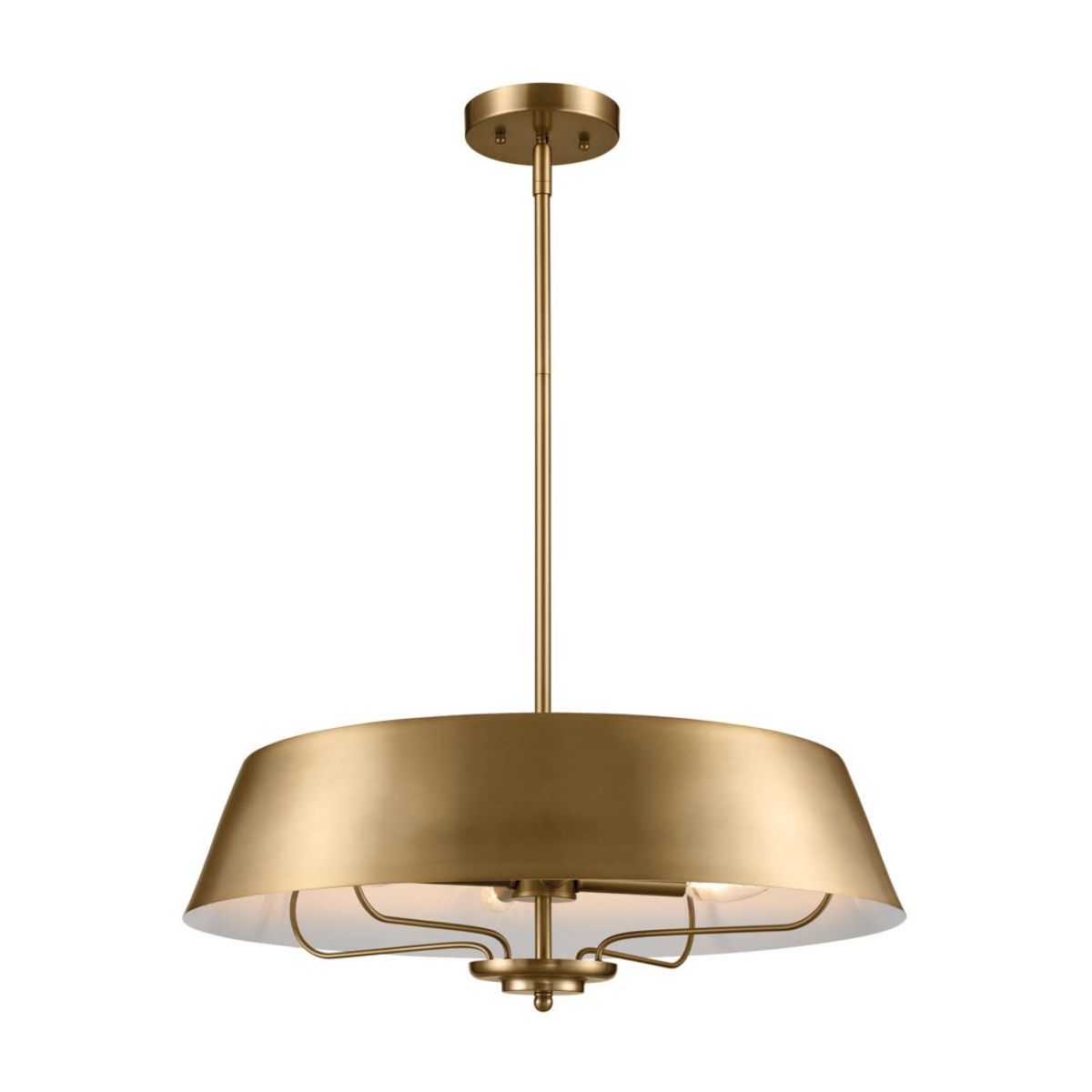 Luella 22 in. 4 Lights Convertible Pendant/Semi Flush Mount Light Brushed Brass finish - Bees Lighting