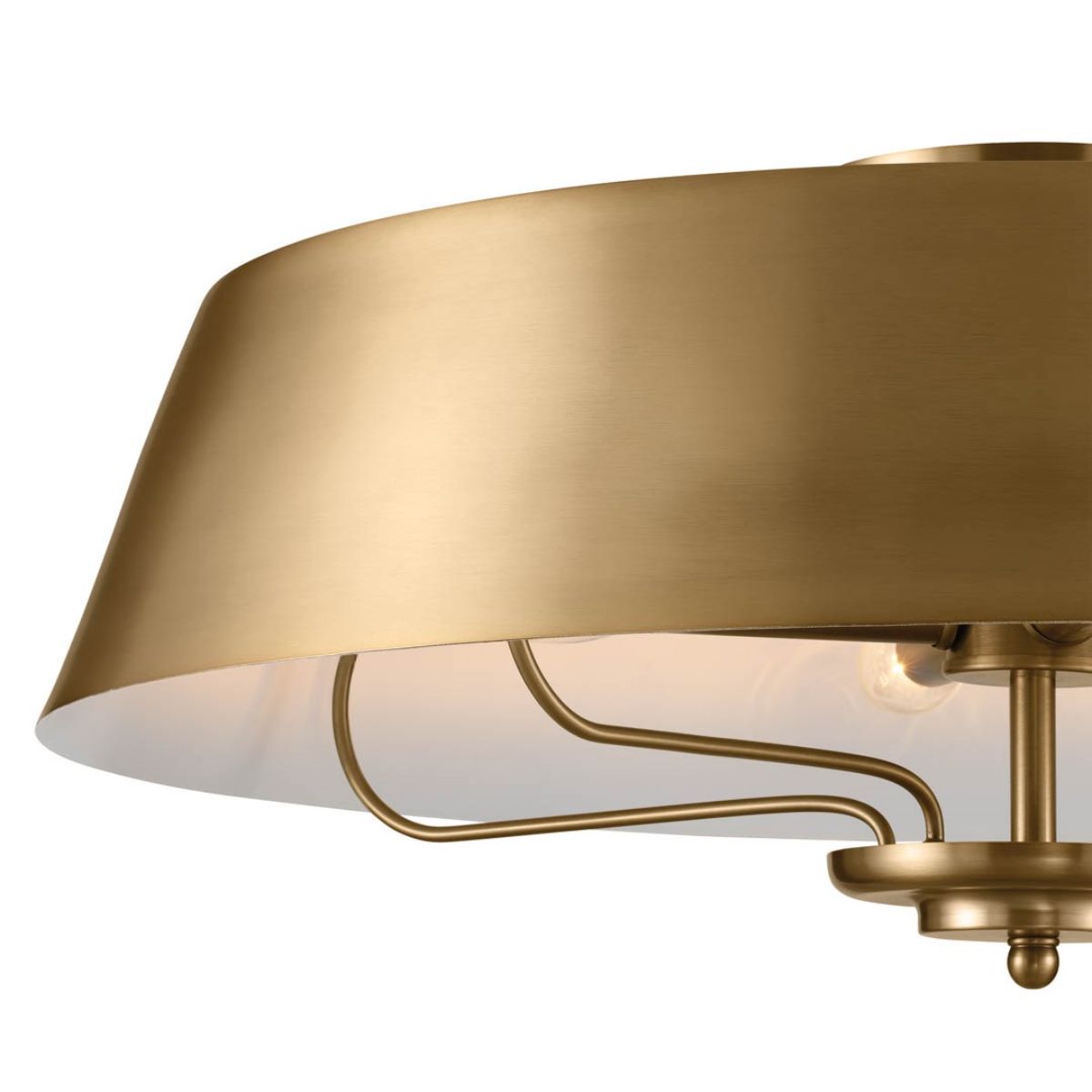 Luella 22 in. 4 Lights Convertible Pendant/Semi Flush Mount Light Brushed Brass finish - Bees Lighting