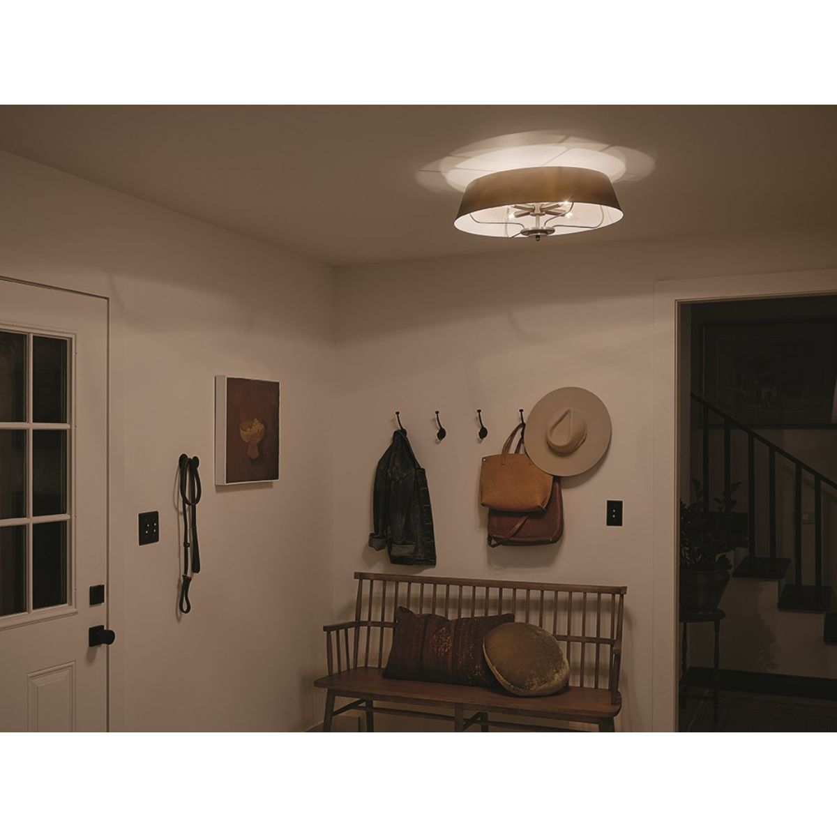 Luella 22 in. 4 Lights Convertible Pendant/Semi Flush Mount Light Brushed Brass finish - Bees Lighting