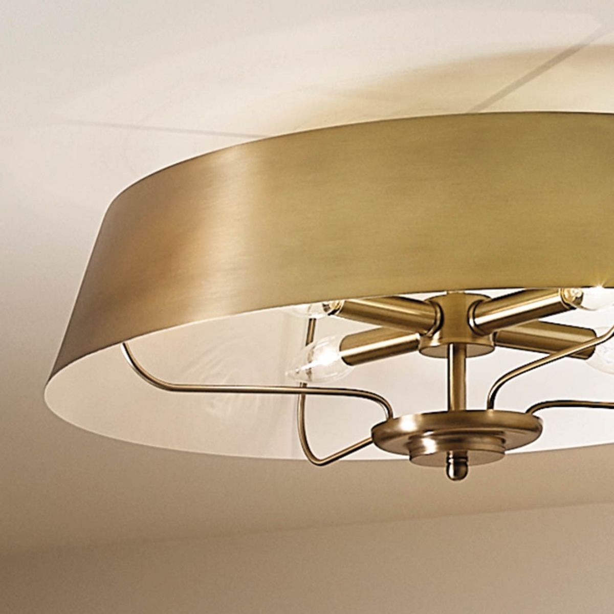 Luella 22 in. 4 Lights Convertible Pendant/Semi Flush Mount Light Brushed Brass finish - Bees Lighting