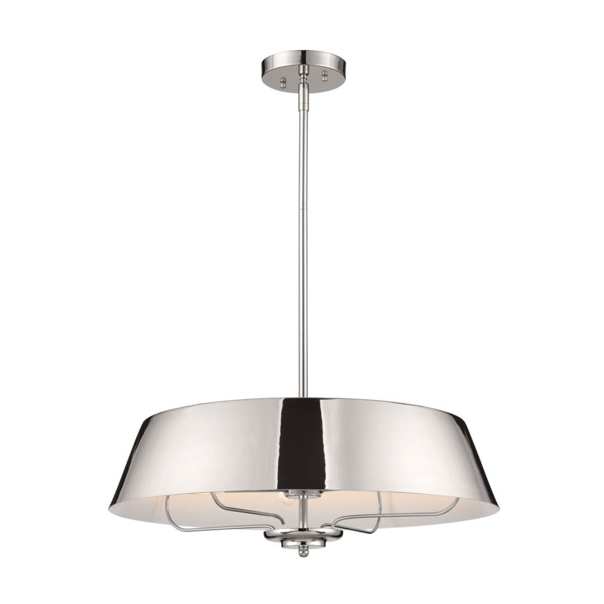 Luella 22 in. 4 Lights Convertible Pendant/Semi Flush Mount Light Polished Nickel finish - Bees Lighting