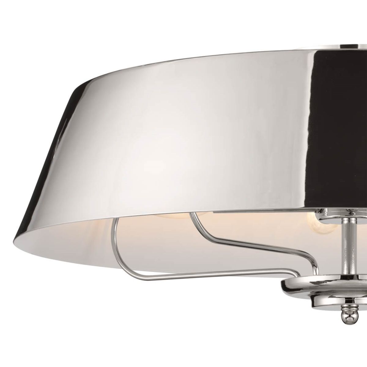 Luella 22 in. 4 Lights Convertible Pendant/Semi Flush Mount Light Polished Nickel finish - Bees Lighting