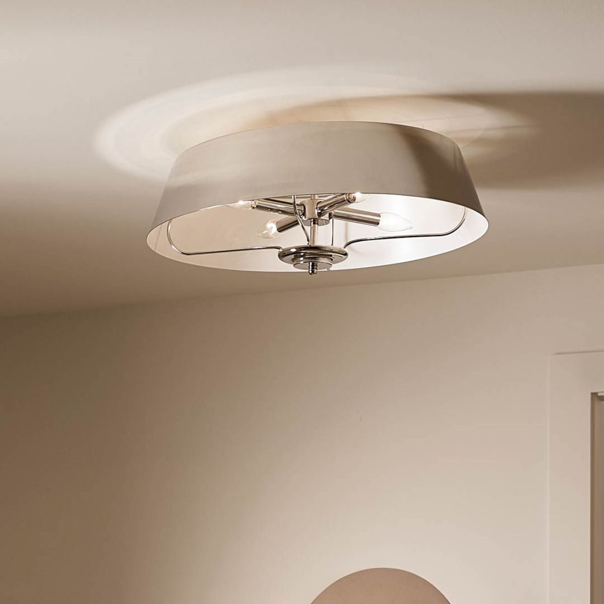 Luella 22 in. 4 Lights Convertible Pendant/Semi Flush Mount Light Polished Nickel finish - Bees Lighting