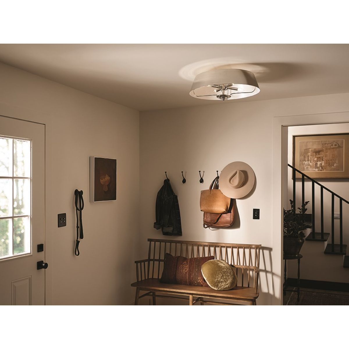 Luella 22 in. 4 Lights Convertible Pendant/Semi Flush Mount Light Polished Nickel finish - Bees Lighting