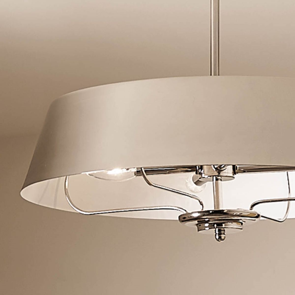 Luella 22 in. 4 Lights Convertible Pendant/Semi Flush Mount Light Polished Nickel finish - Bees Lighting