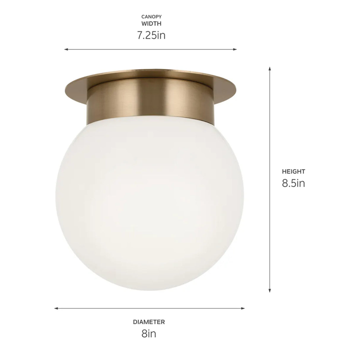 Albers 9" 1-Light Globe Flush Mount Light with Opal Glass, Champagne Bronze Finish - Bees Lighting