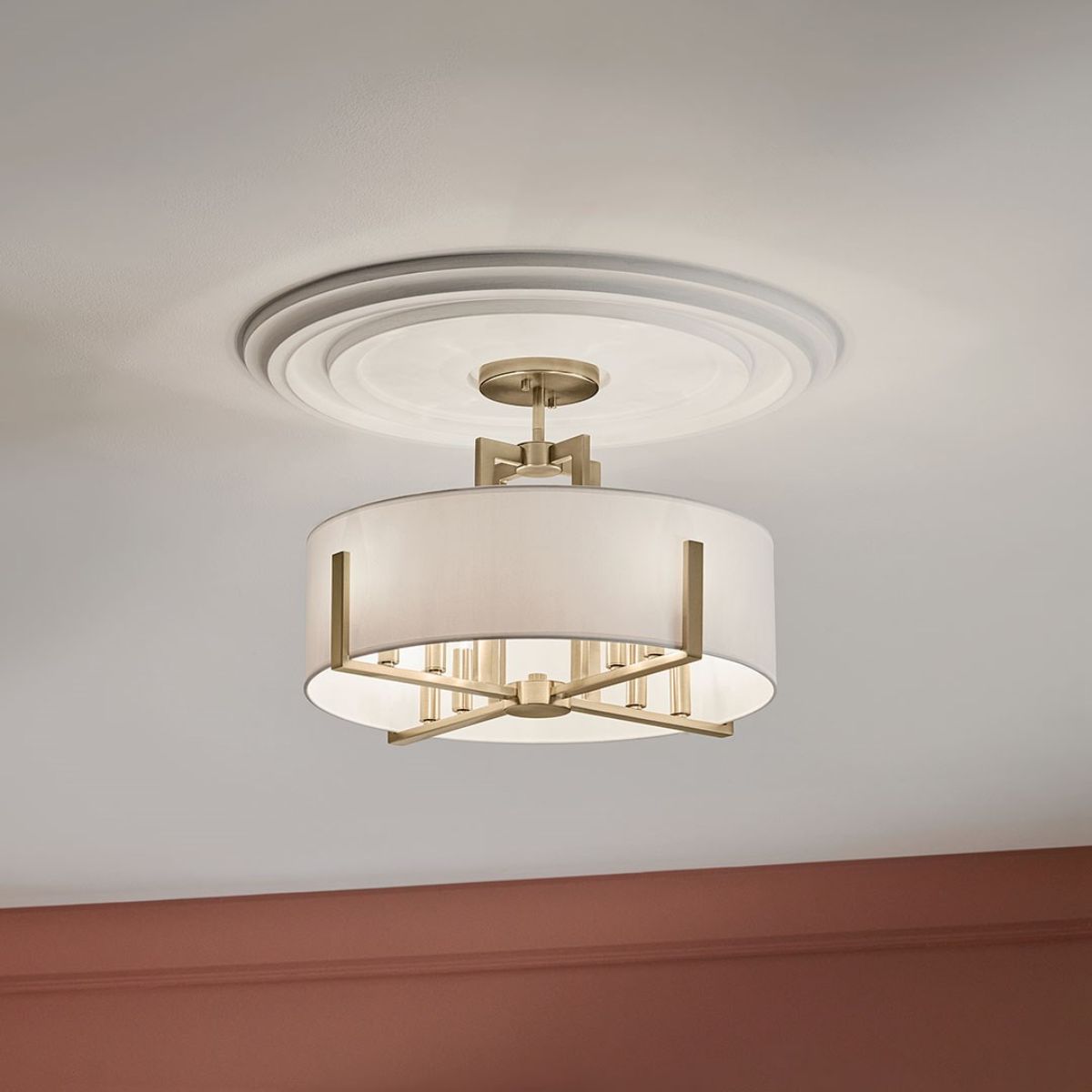 Malen 20 in. 8 Lights Semi-flush Mount Light Champagne Bronze Finish - Bees Lighting