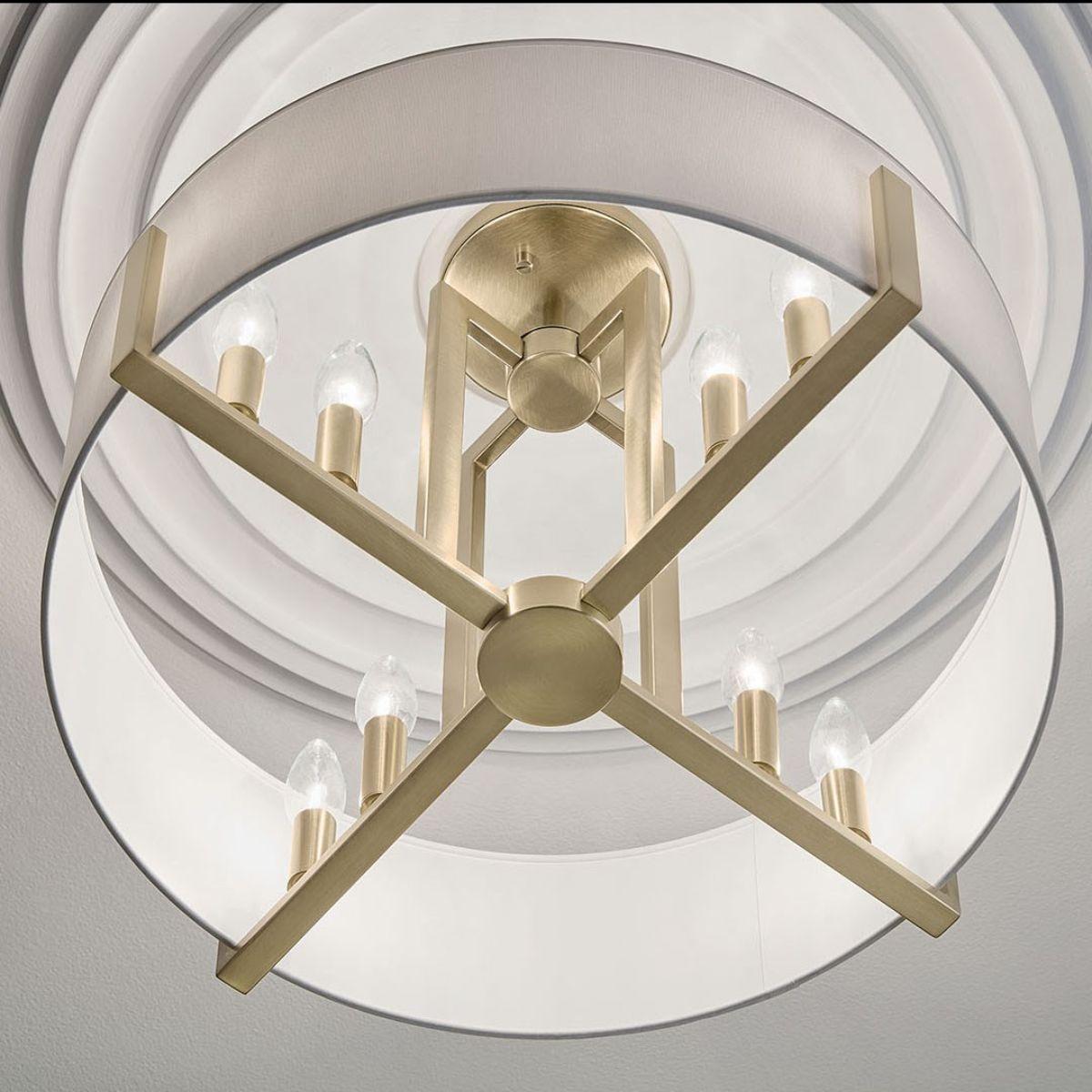 Malen 20 in. 8 Lights Semi-flush Mount Light Champagne Bronze Finish - Bees Lighting