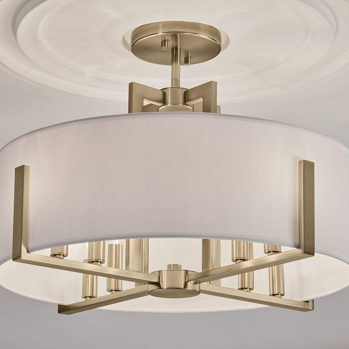 Malen 20 in. 8 Lights Semi-flush Mount Light Champagne Bronze Finish - Bees Lighting