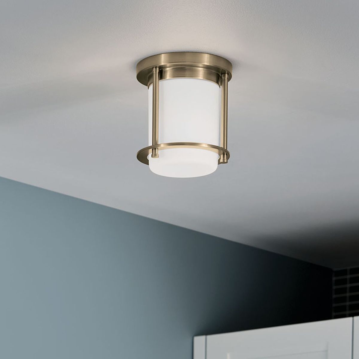 Brit 8 in. Flush Mount Light Champagne Bronze Finish - Bees Lighting