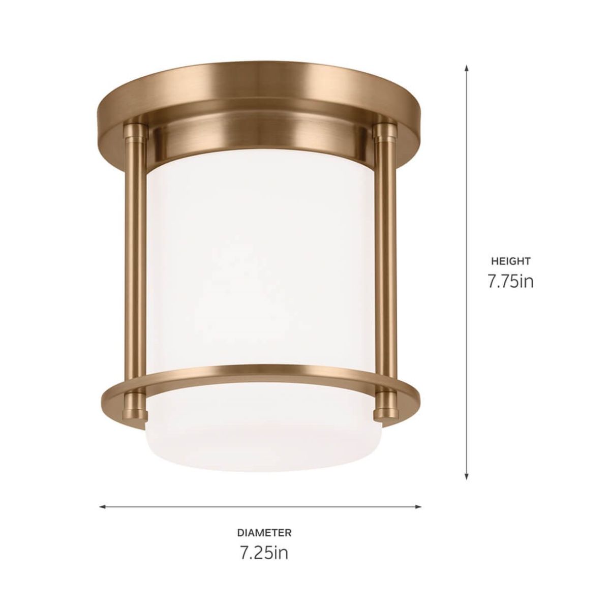 Brit 8 in. Flush Mount Light Champagne Bronze Finish - Bees Lighting